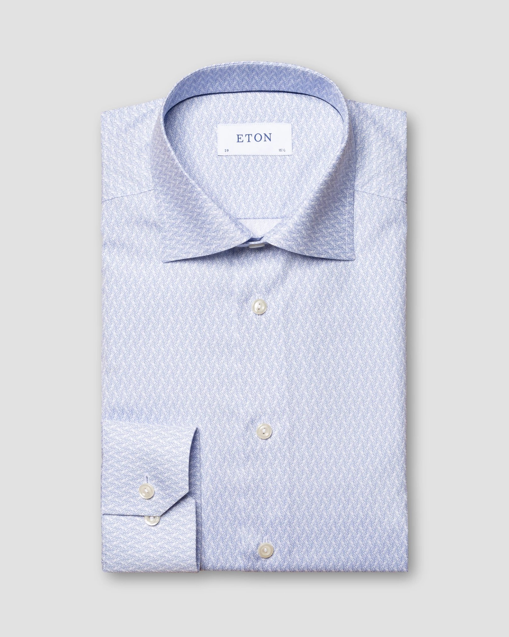 Eton - light blue poplin ss
