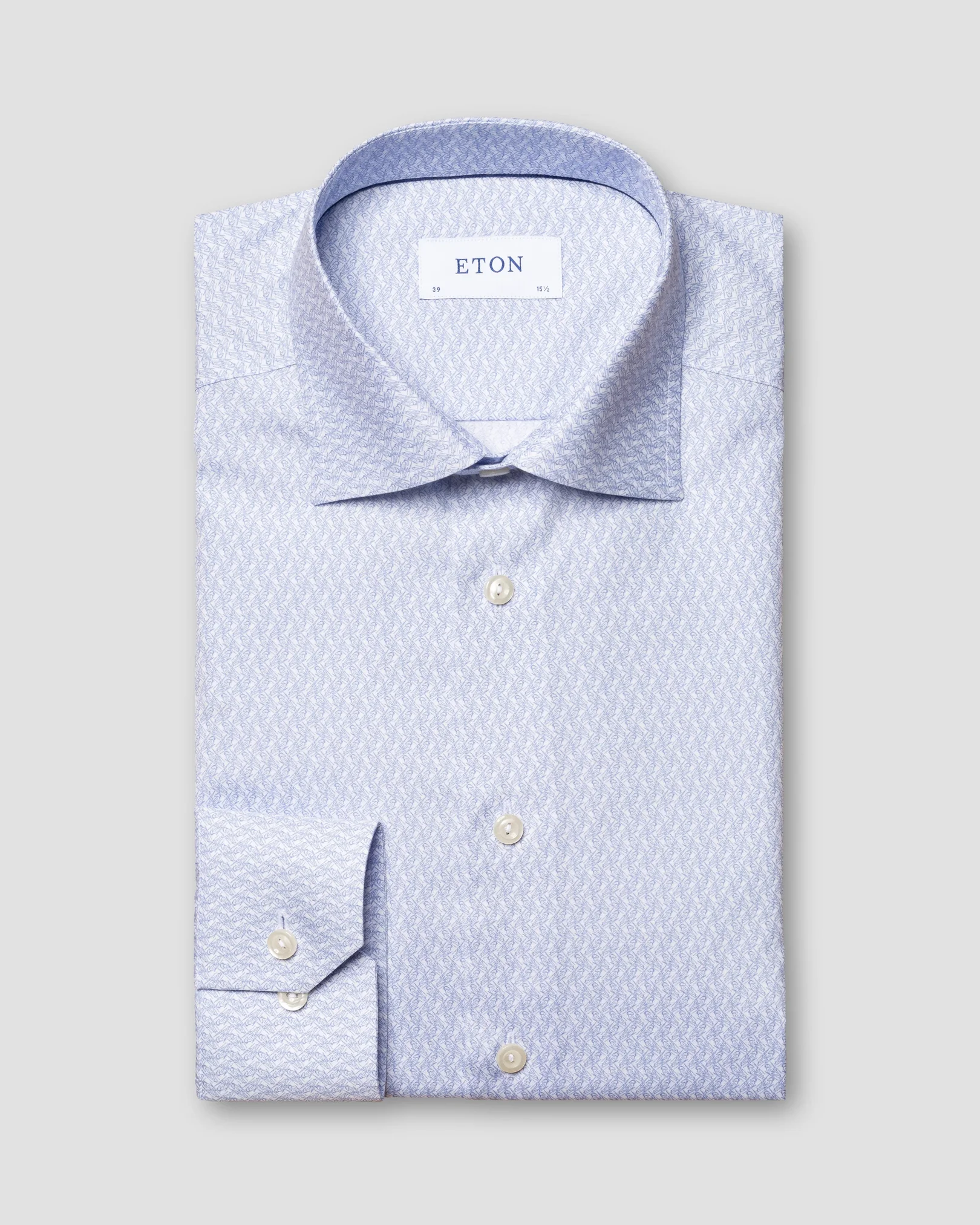 Eton - light blue poplin ss