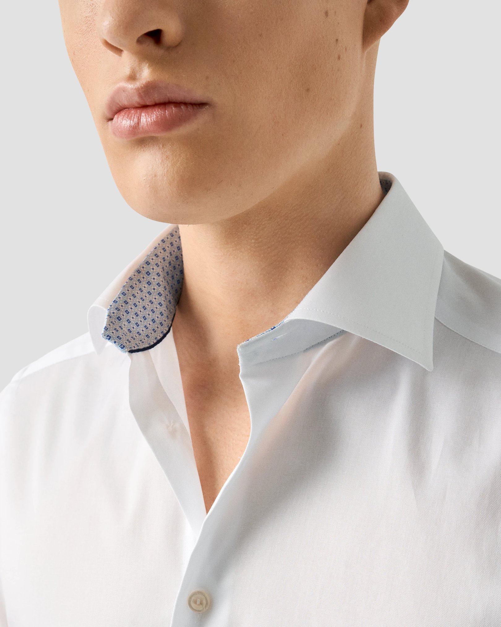Eton - white signature twill geometric effect shirt