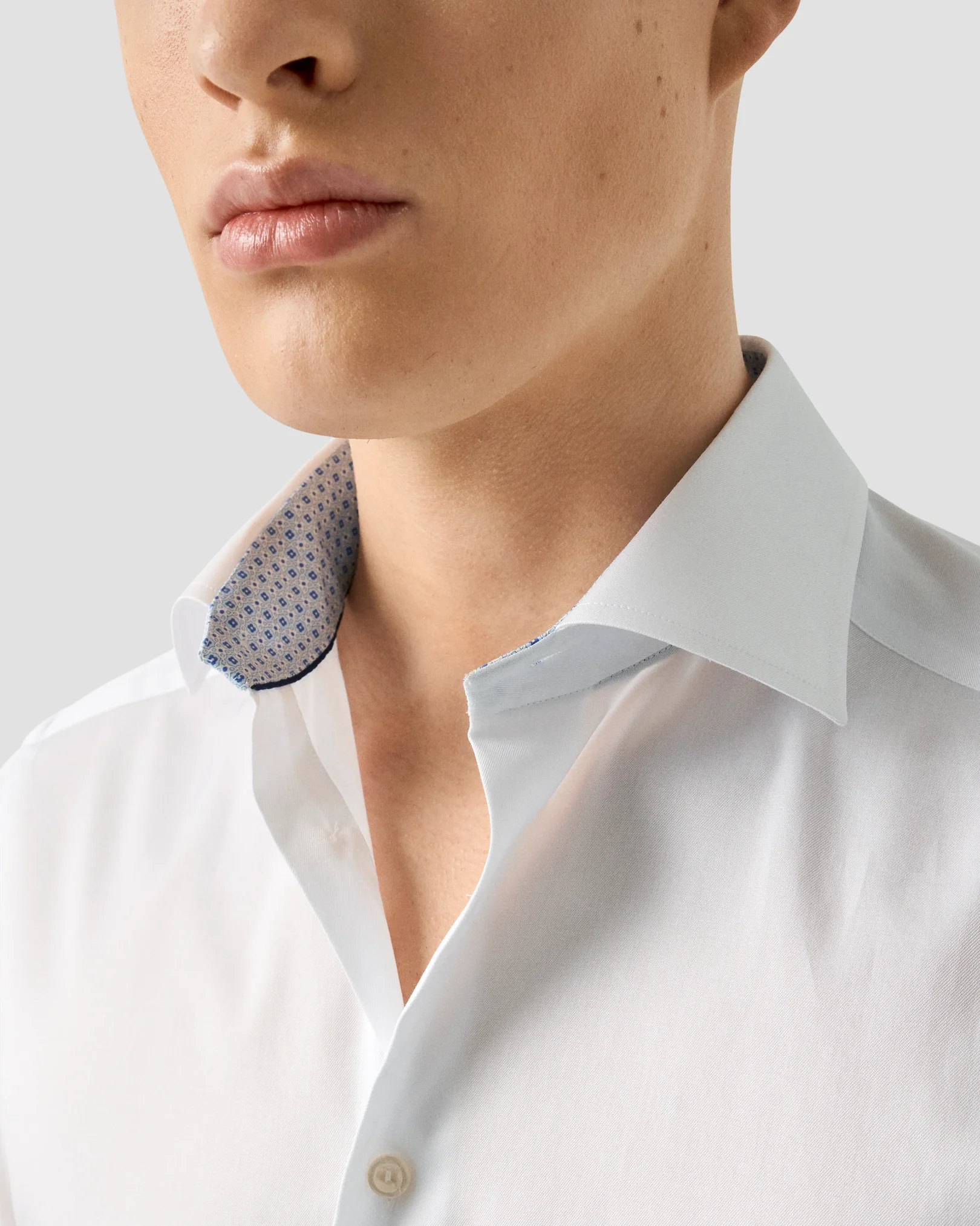 Eton - white signature twill geometric effect shirt