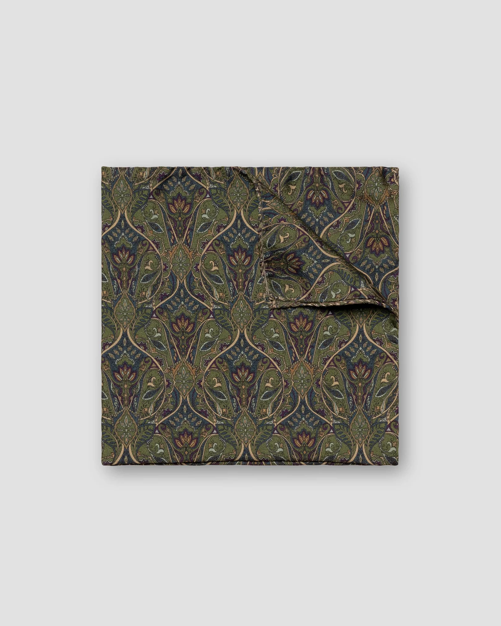 Eton - green fuji silk pocket square