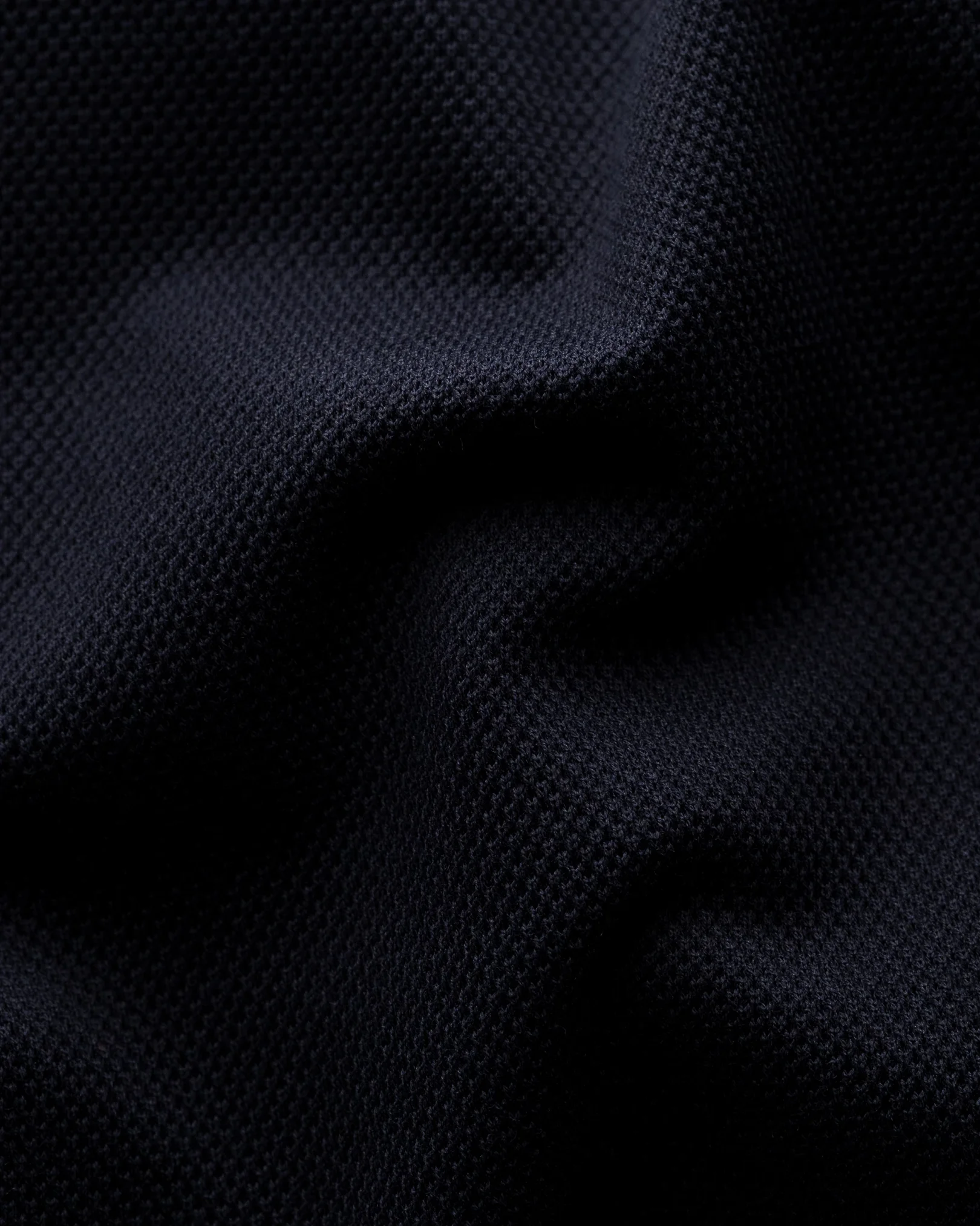 Eton - dark blue pique shirt long sleeved