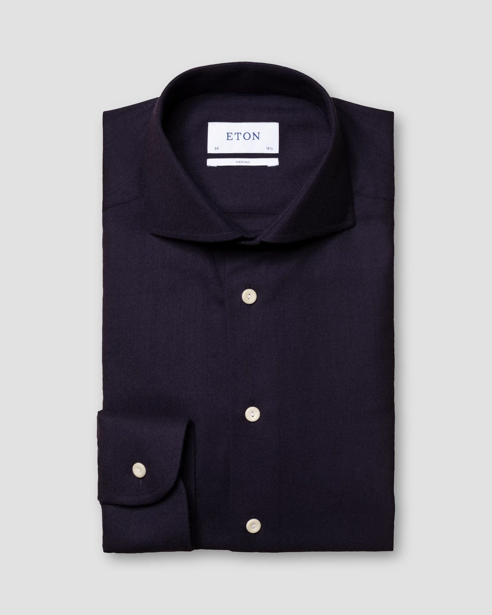 Eton - purple brushed merino wool shirt