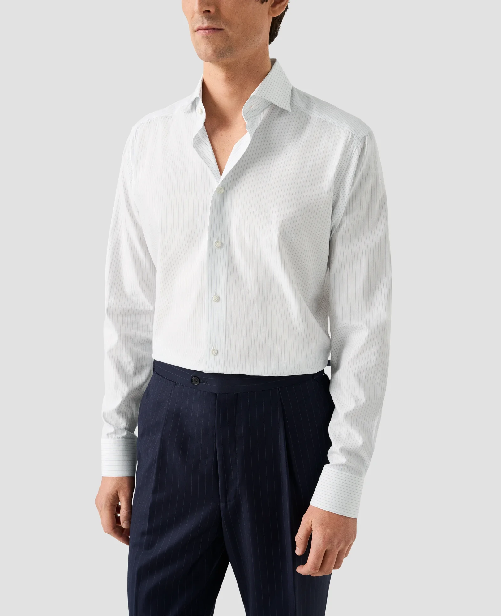 Eton - Pin Stripe Cotton & Silk Shirt