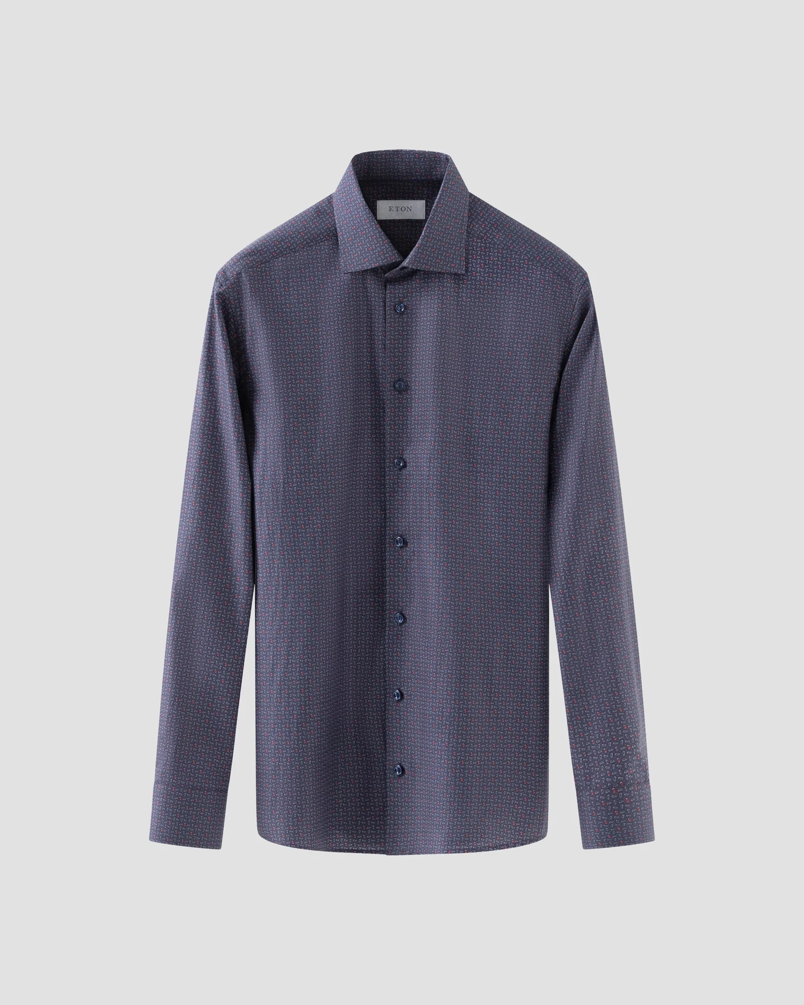 Eton - navy blue twill cutaway collar