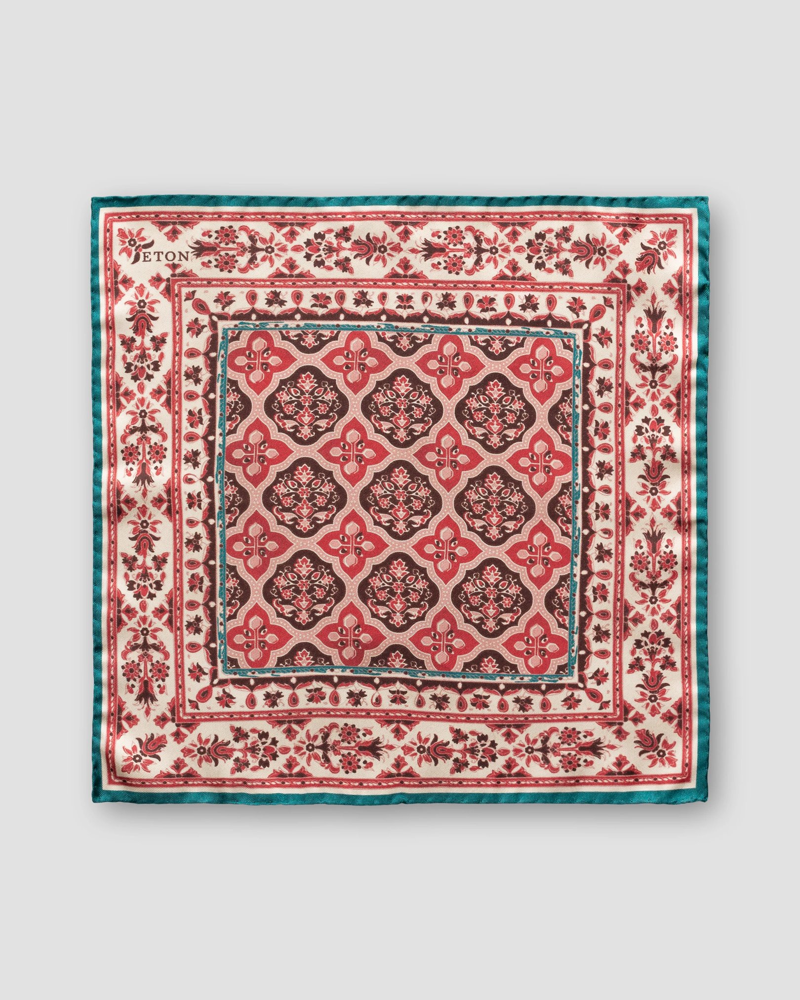 Eton - red pink medallion pocket square