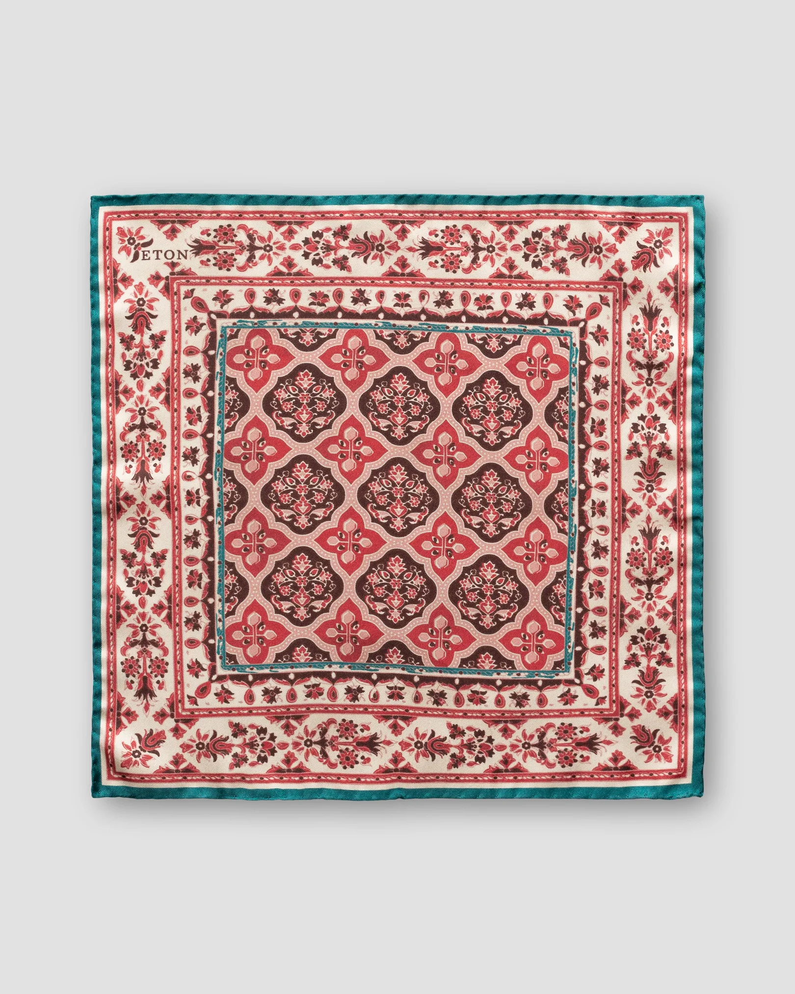 Eton - red pink medallion pocket square