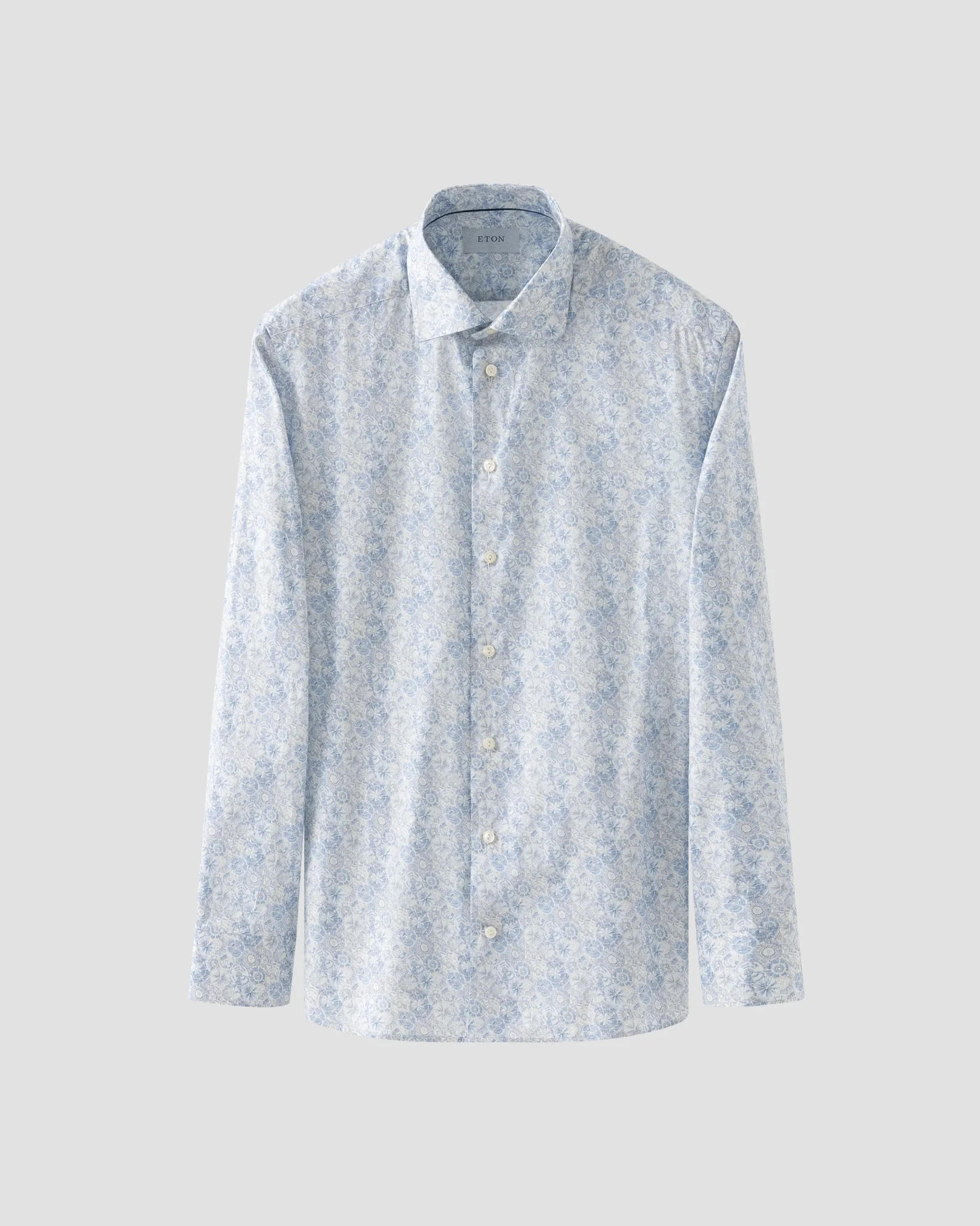 Eton - light blue motif signature twill shirt