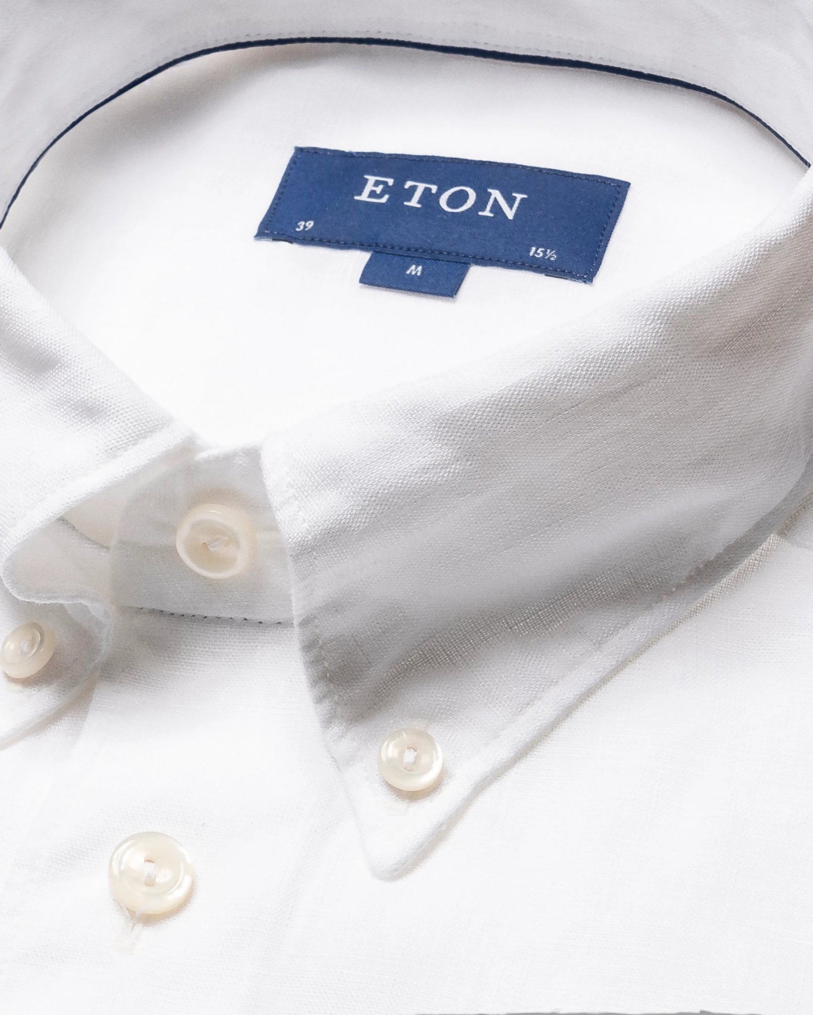 Eton - white linen button down collar