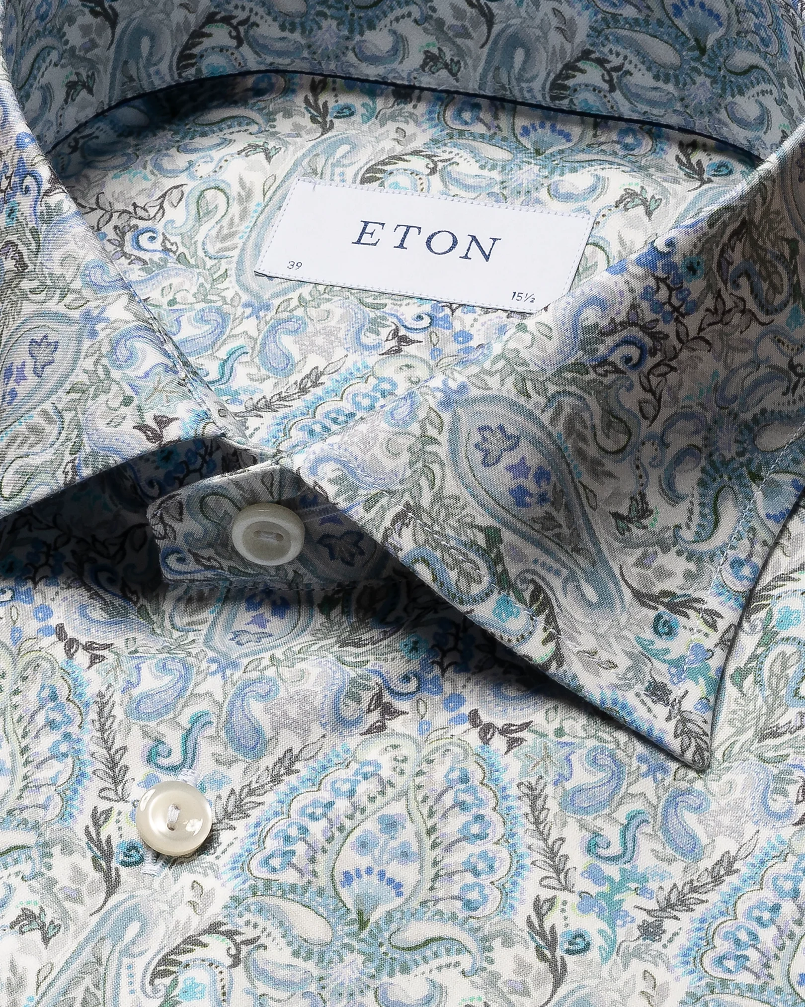Eton - mid blue cottontencel shirt