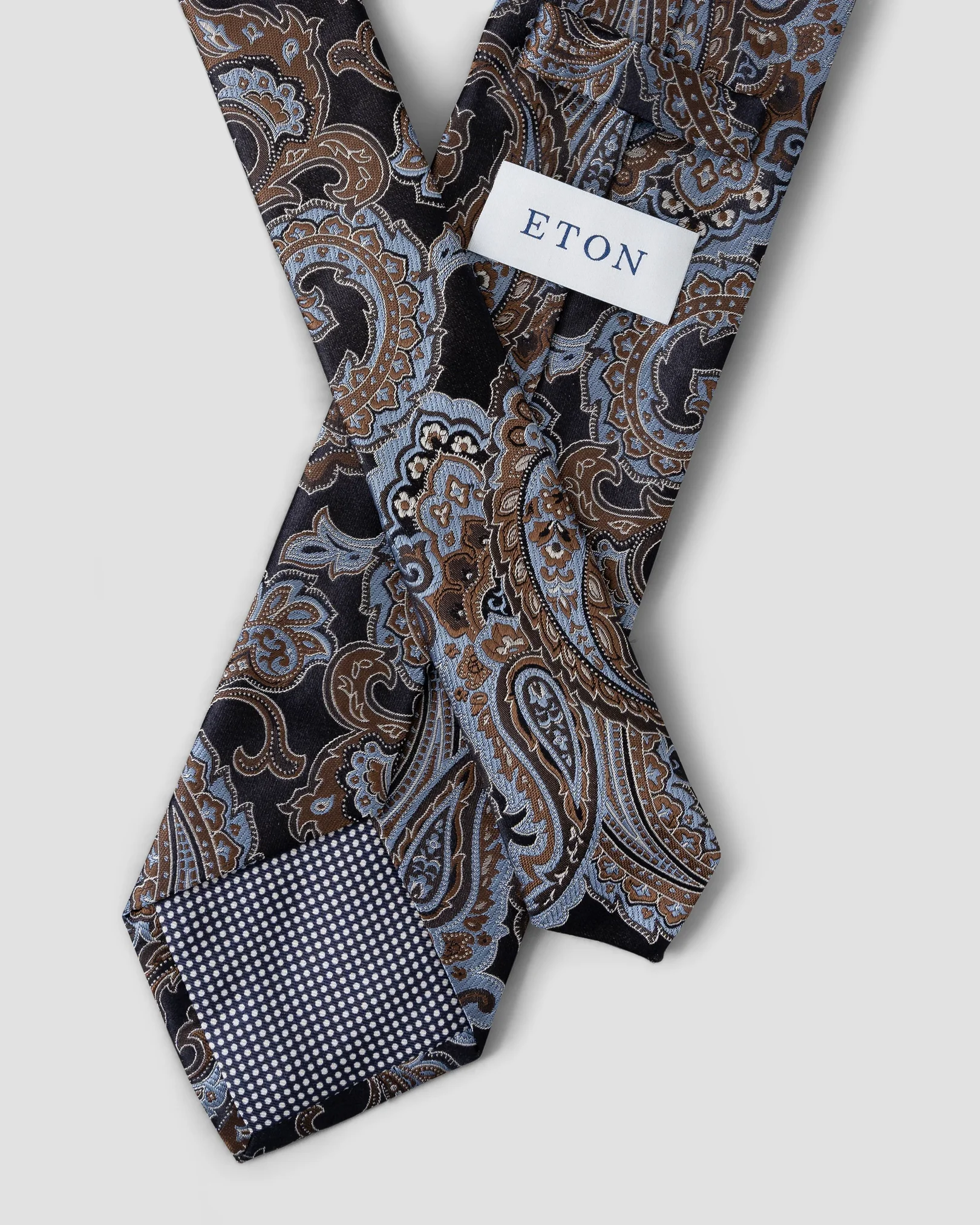 Eton - navy jacquard paisley tie
