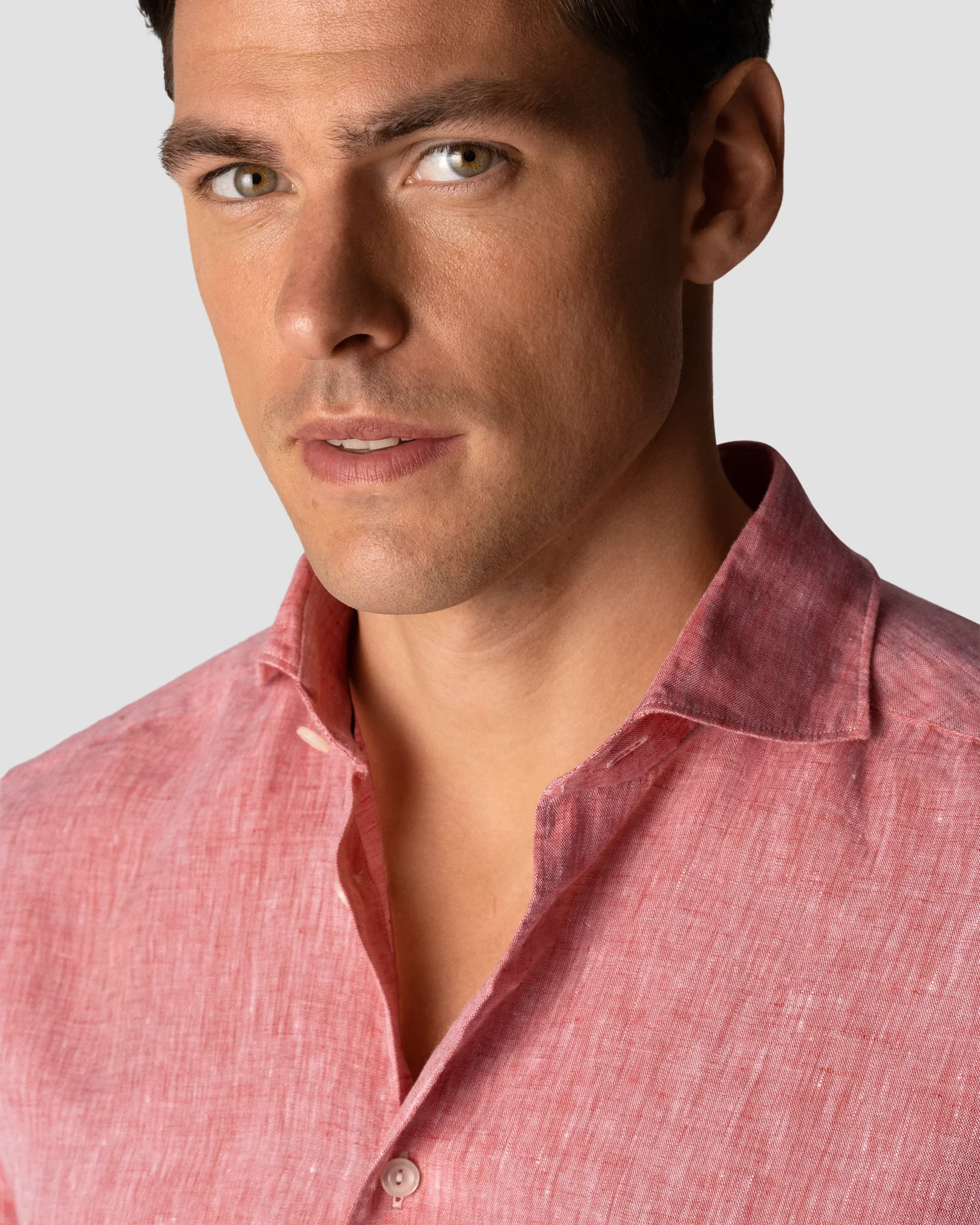 Eton - red linen shirts wide spread