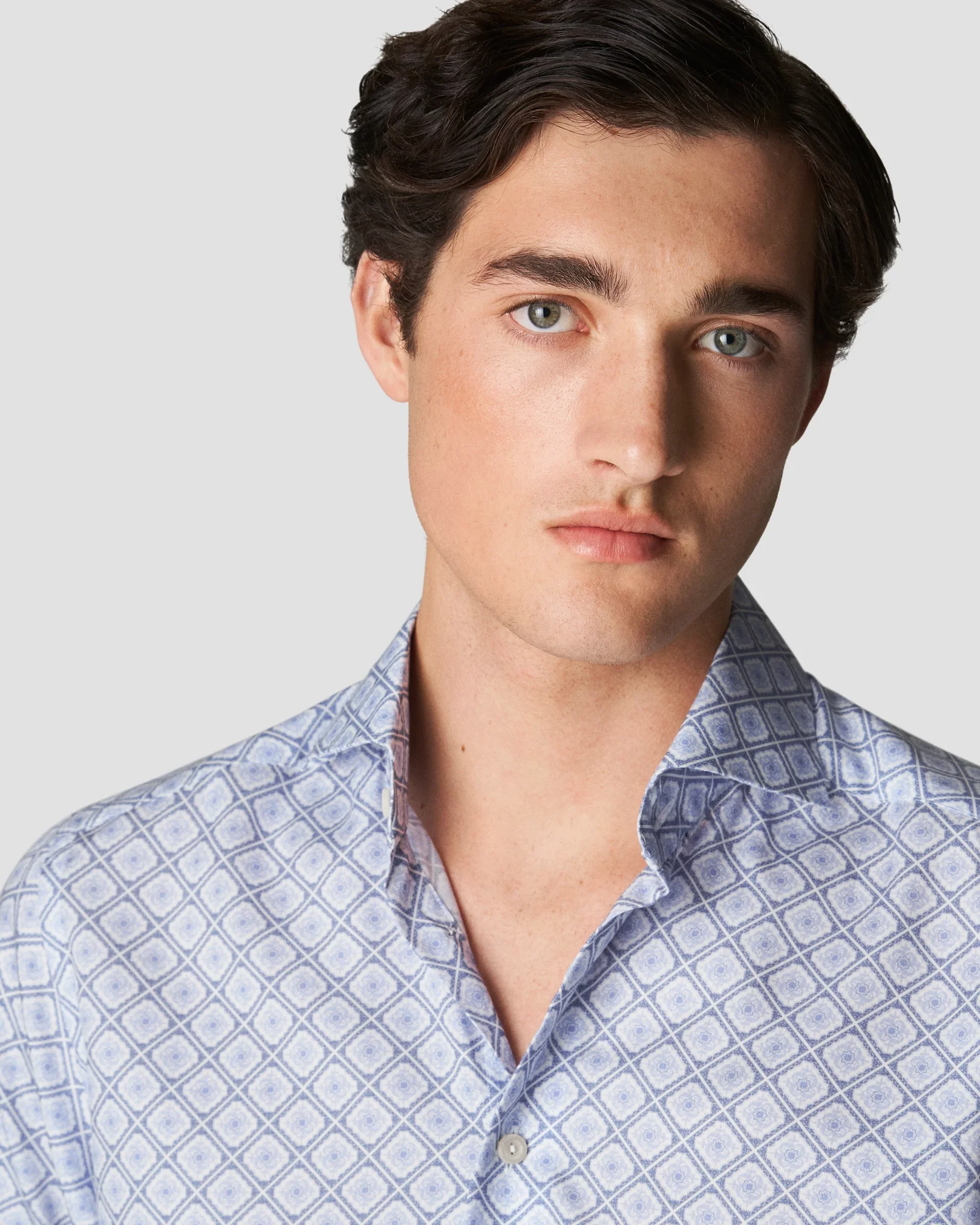 Eton - light blue signature twill widespread