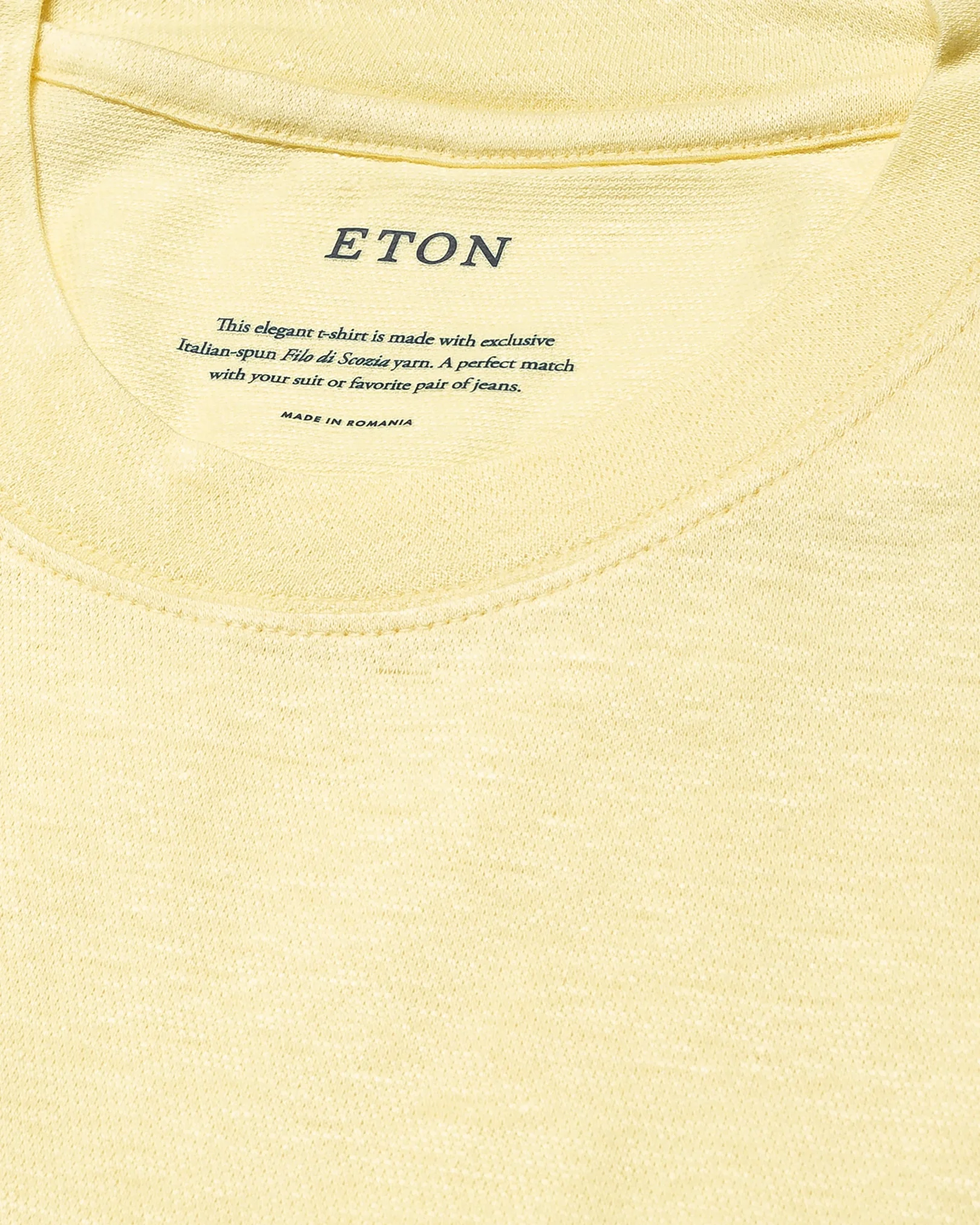 Eton - yellow pique t shirt short sleeve boxfit t shirt