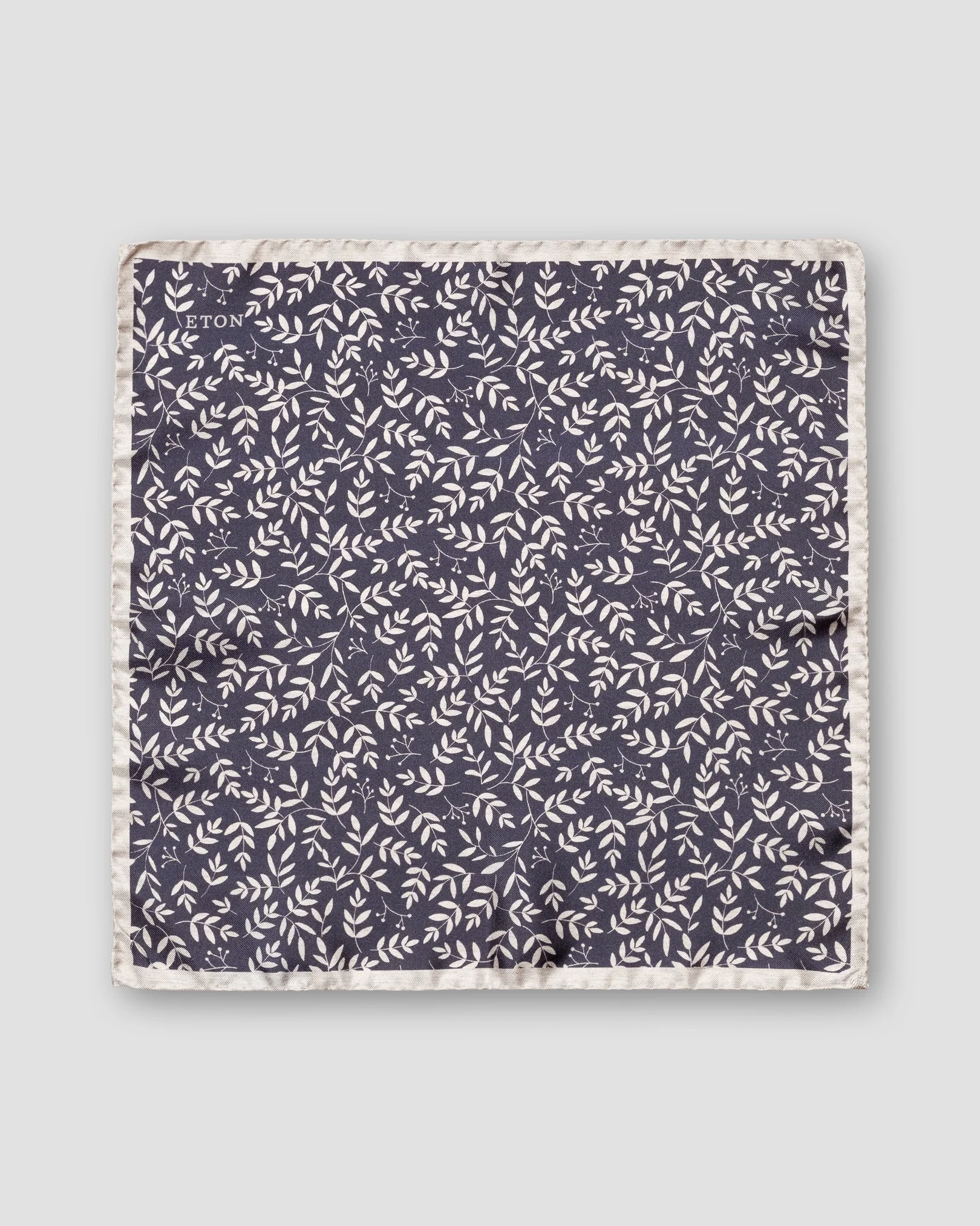 Eton - navy blue floral silk twill