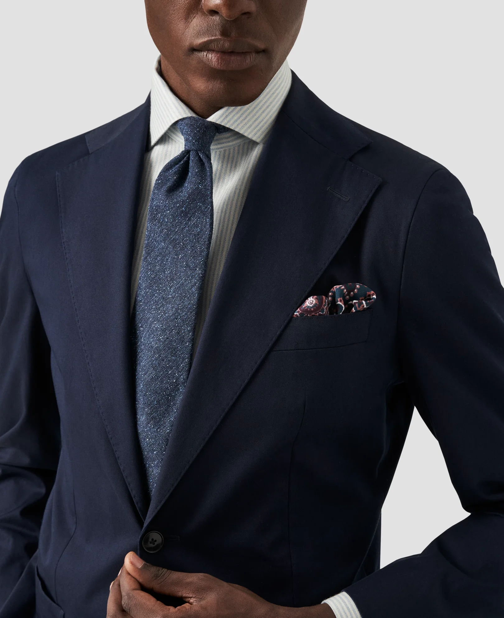 Eton - light blue cotton silk cashmere shirt