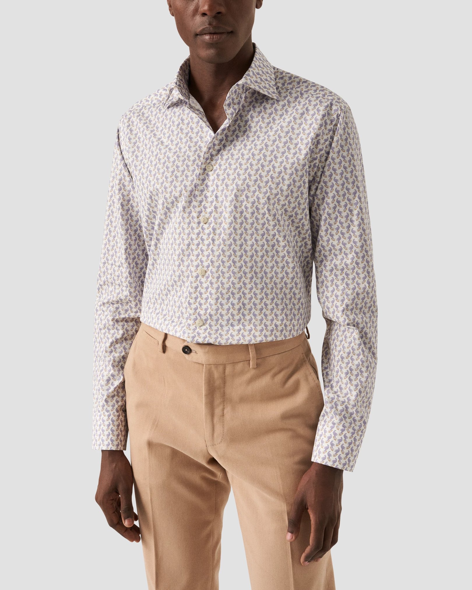 Eton - peacock poplin shirt