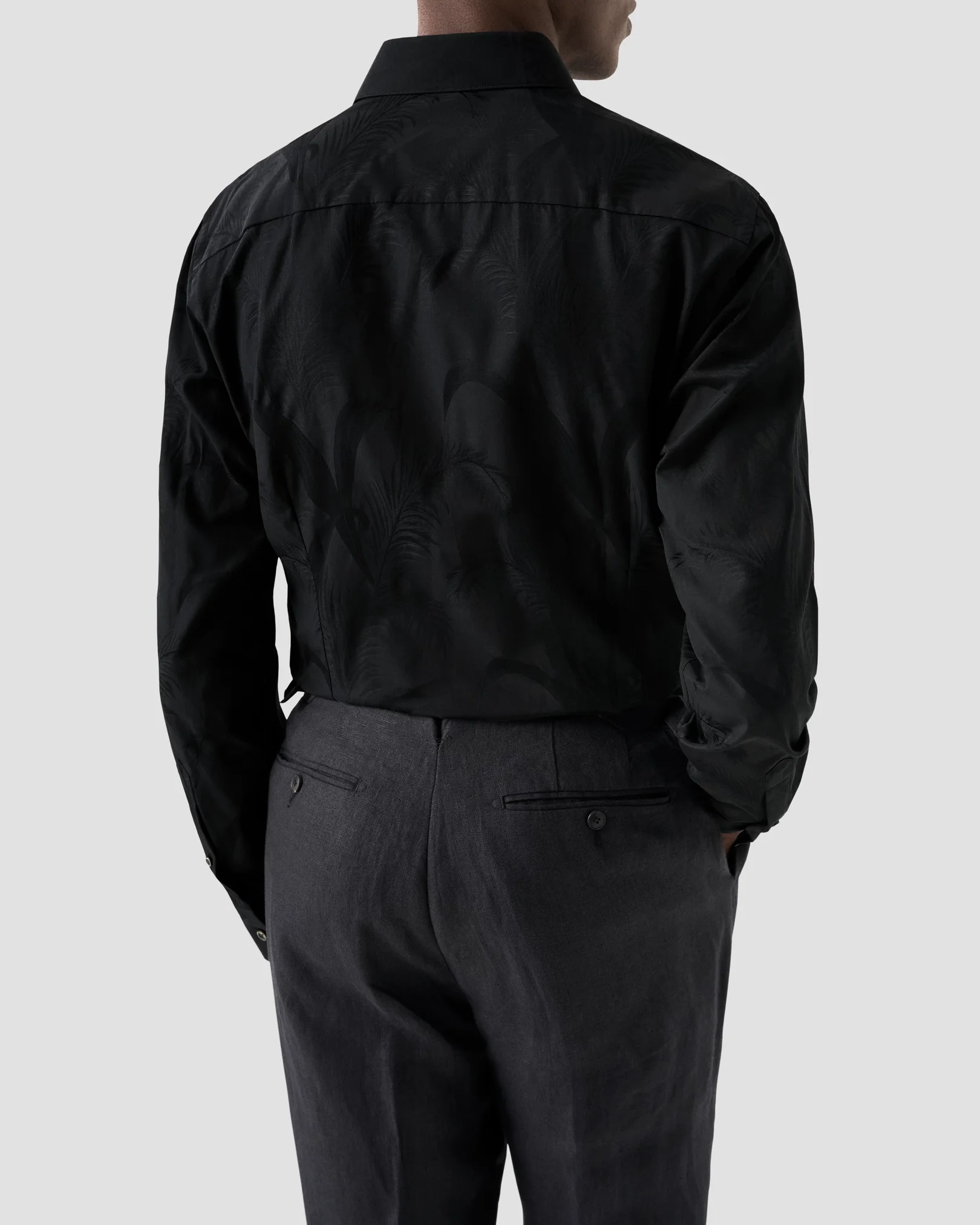 Eton - black jacquard moderate cut away