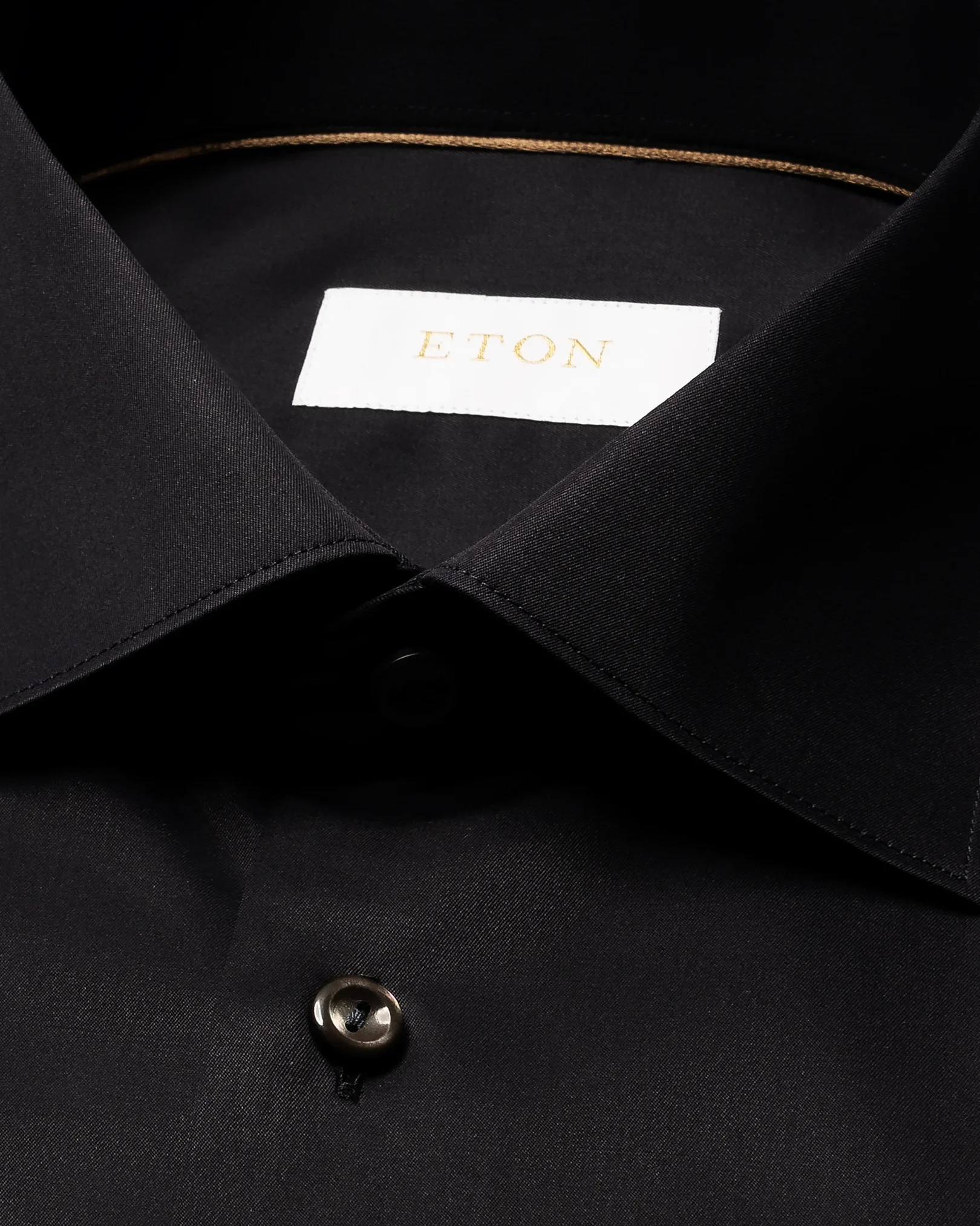 Eton - black solid elevated twill shirt