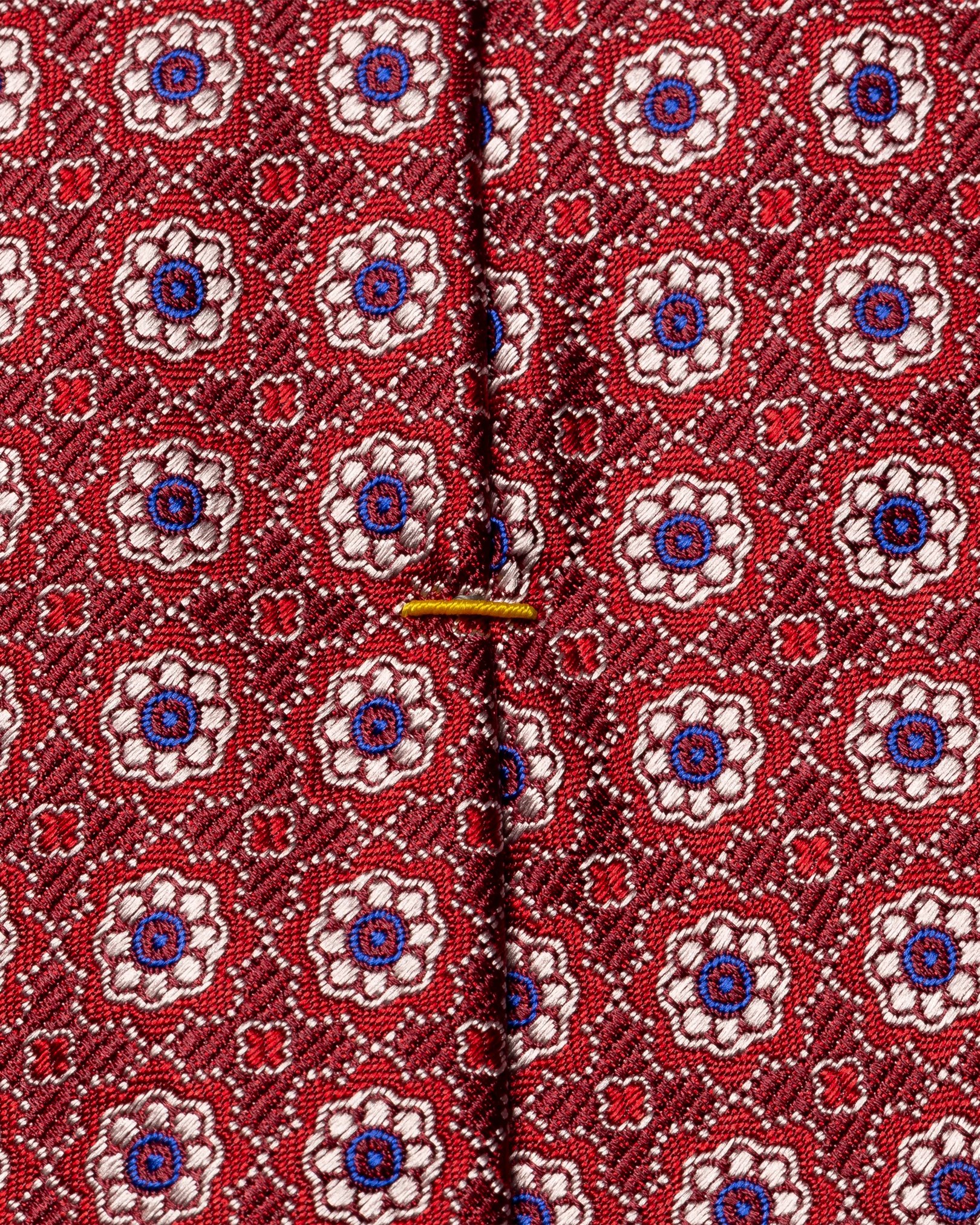 Eton - dark red flower printed silk tie