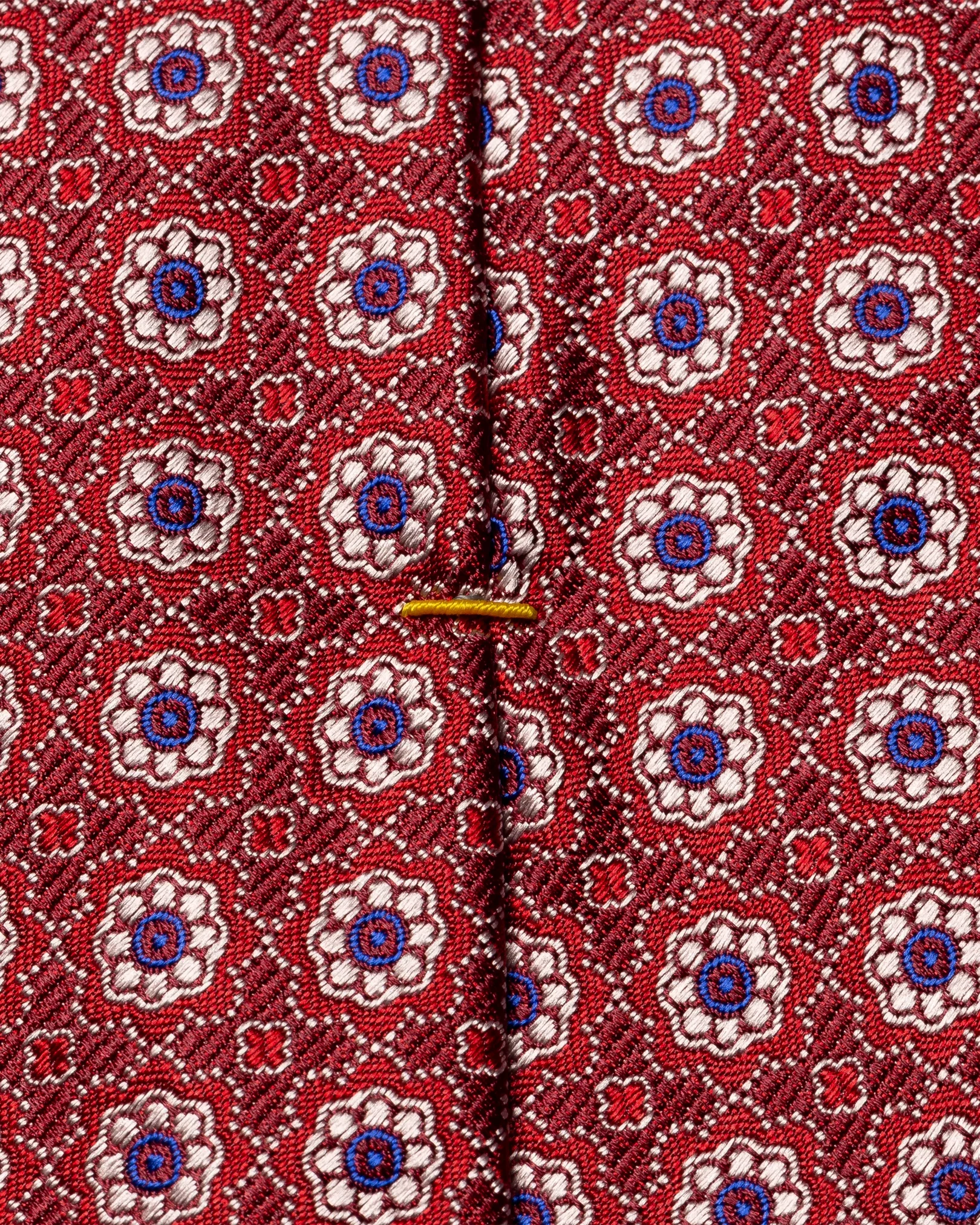 Eton - dark red flower printed silk tie