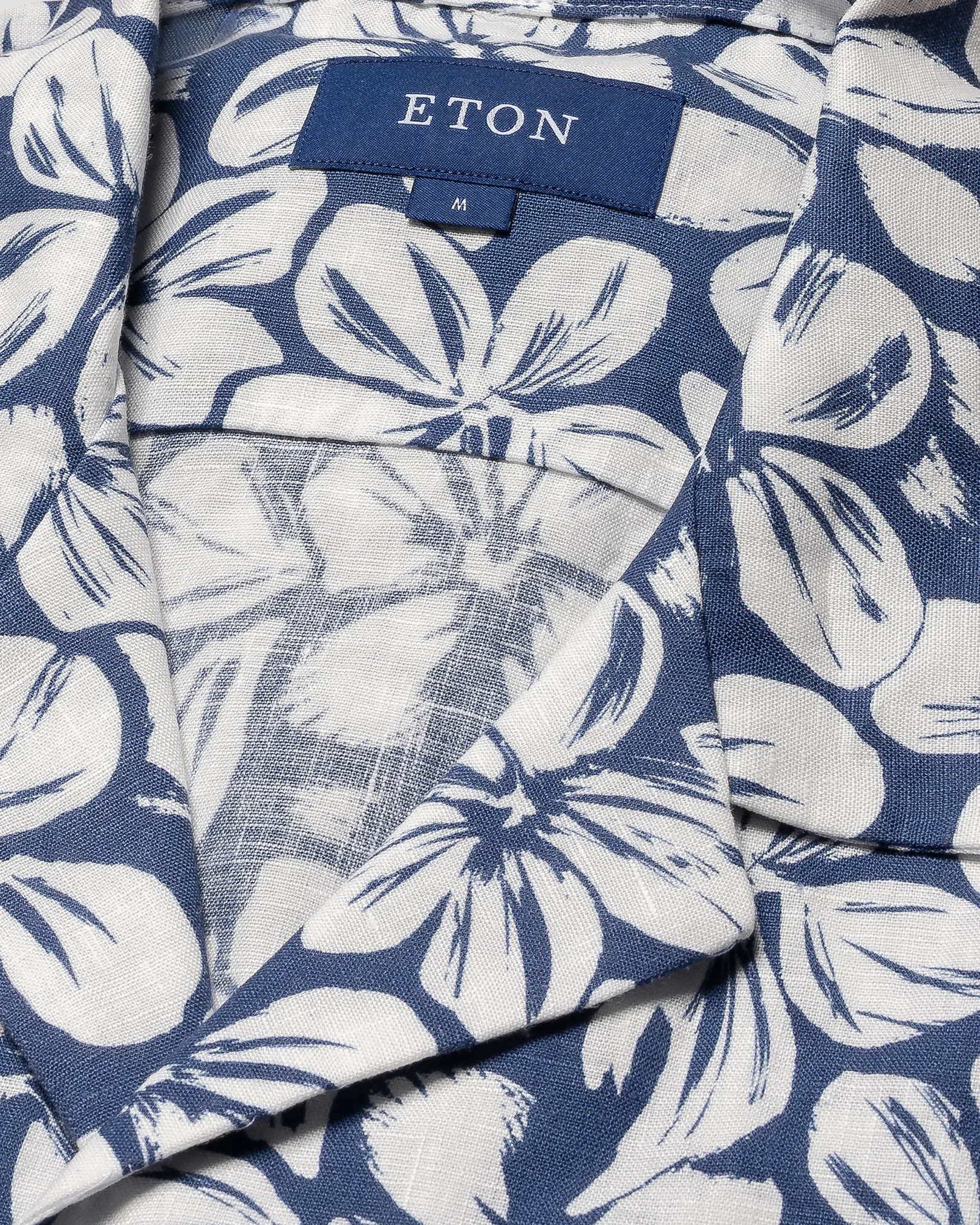 Eton - mid blue linen resort shirt