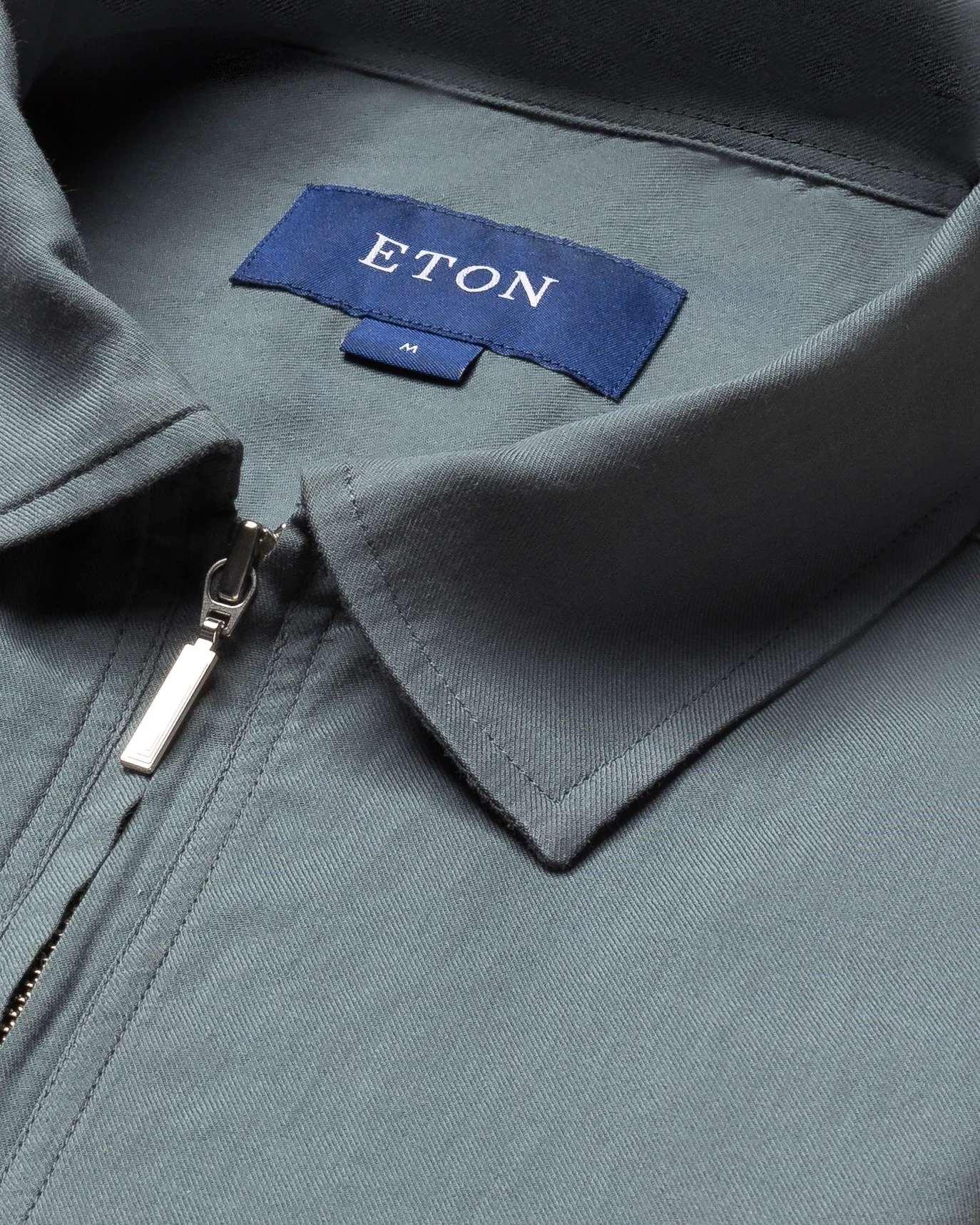 Eton - dusty olive half zip shirt