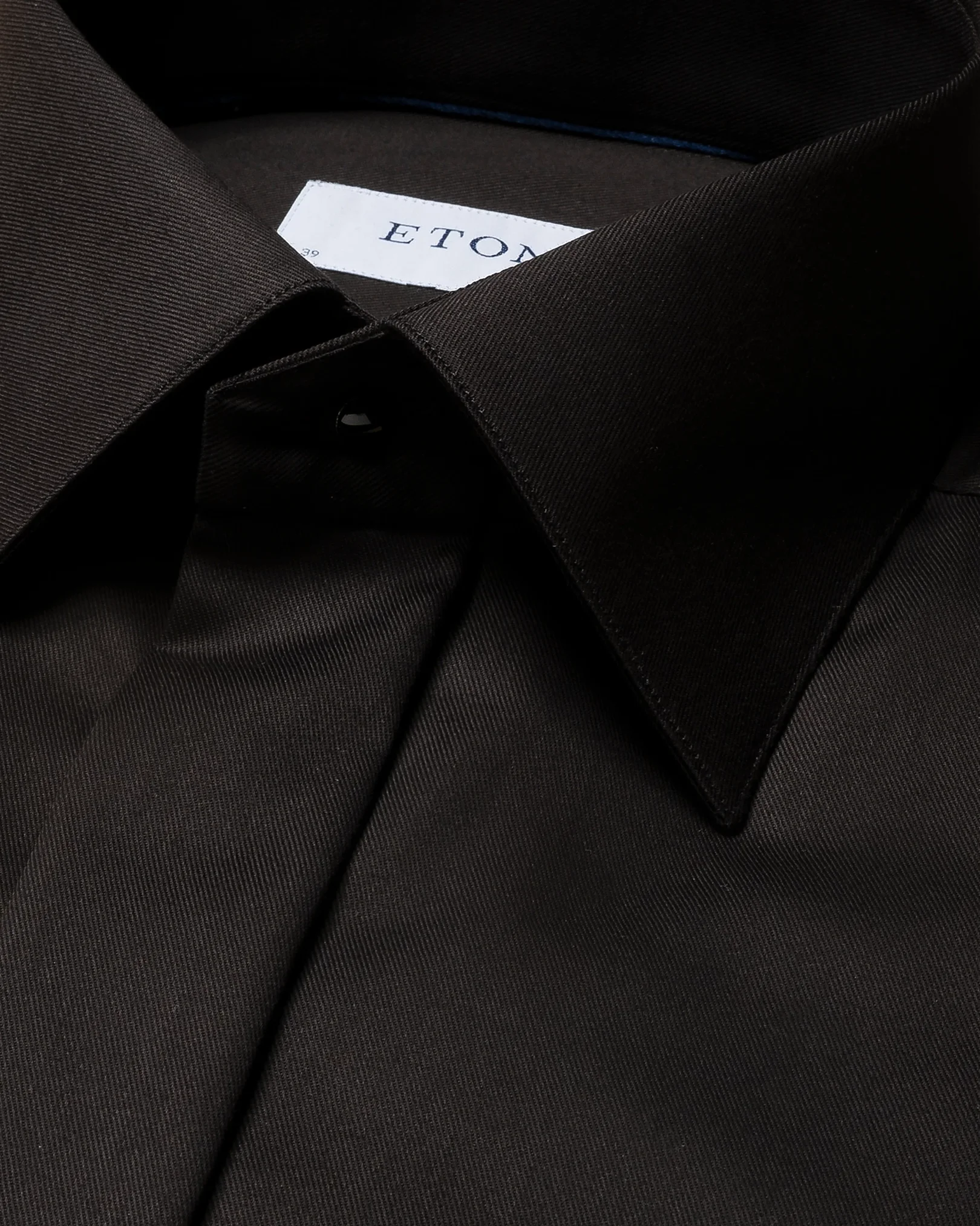 Eton - black twill stretch moderate cut away