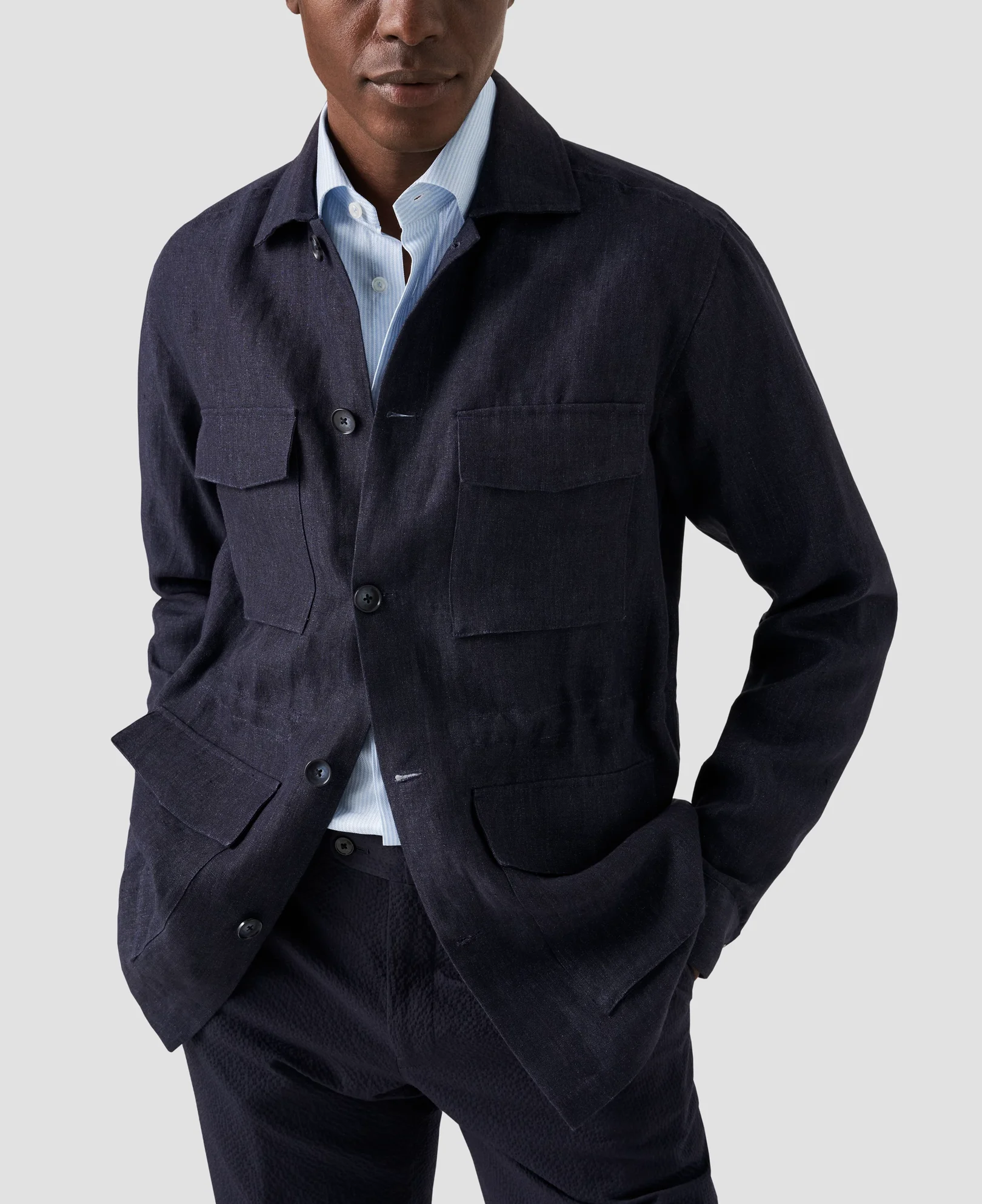 Eton - light blue high end lyocell shirt