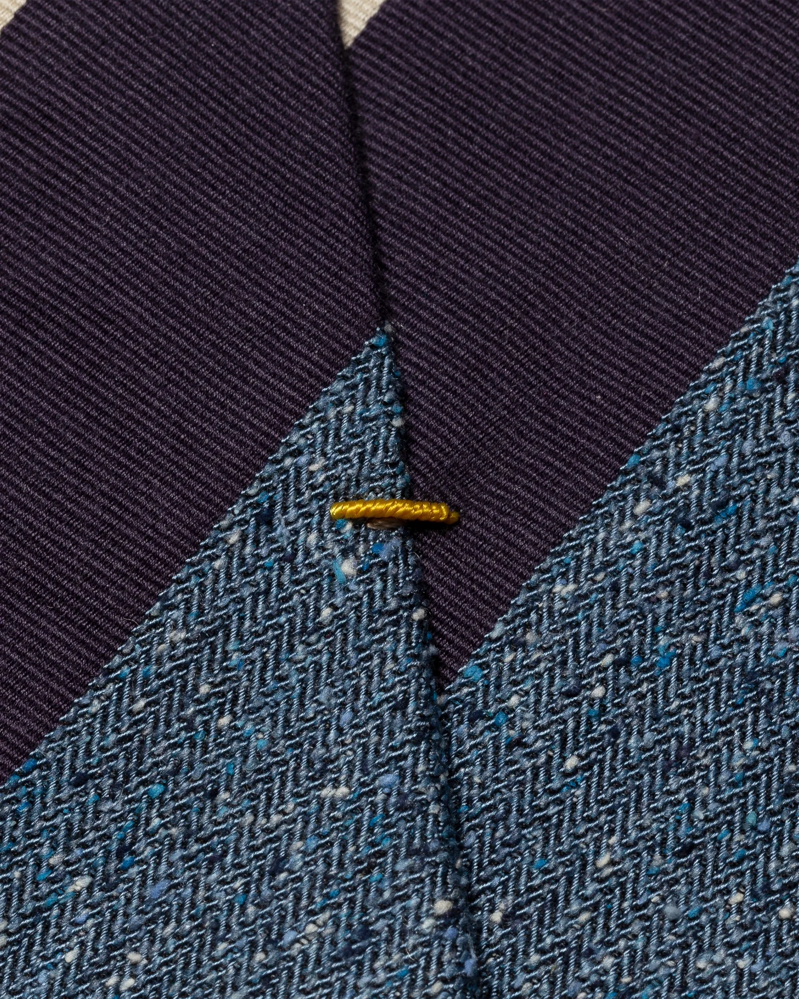 Eton - blue regimental stripe cotton silk tie ss