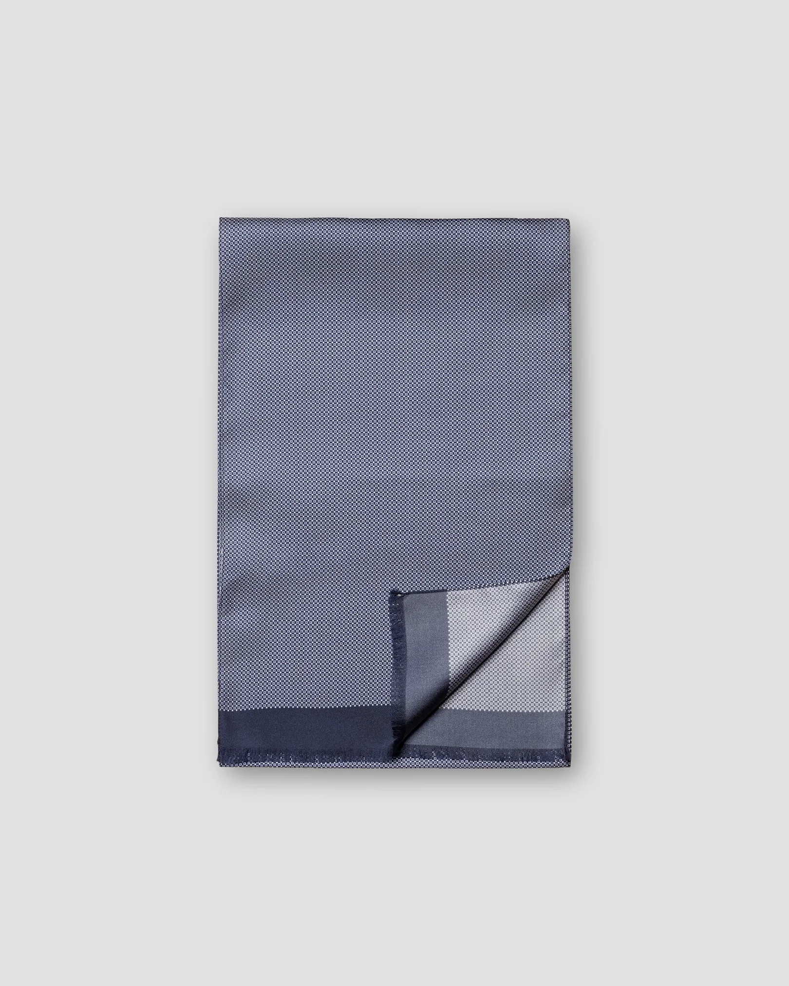 Eton - navy geometric silk twill scarf