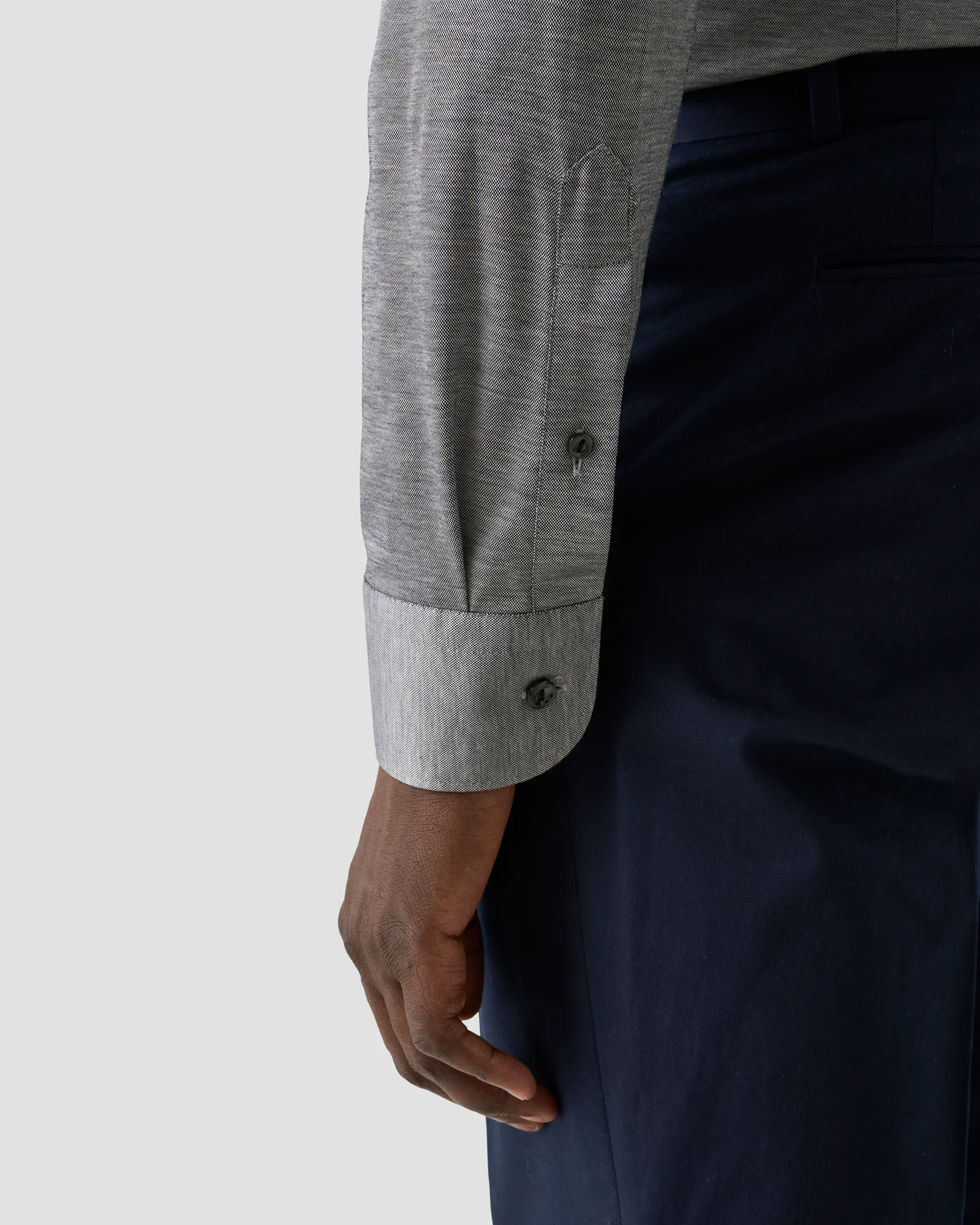 Eton - black filo di scozia oxford shirt