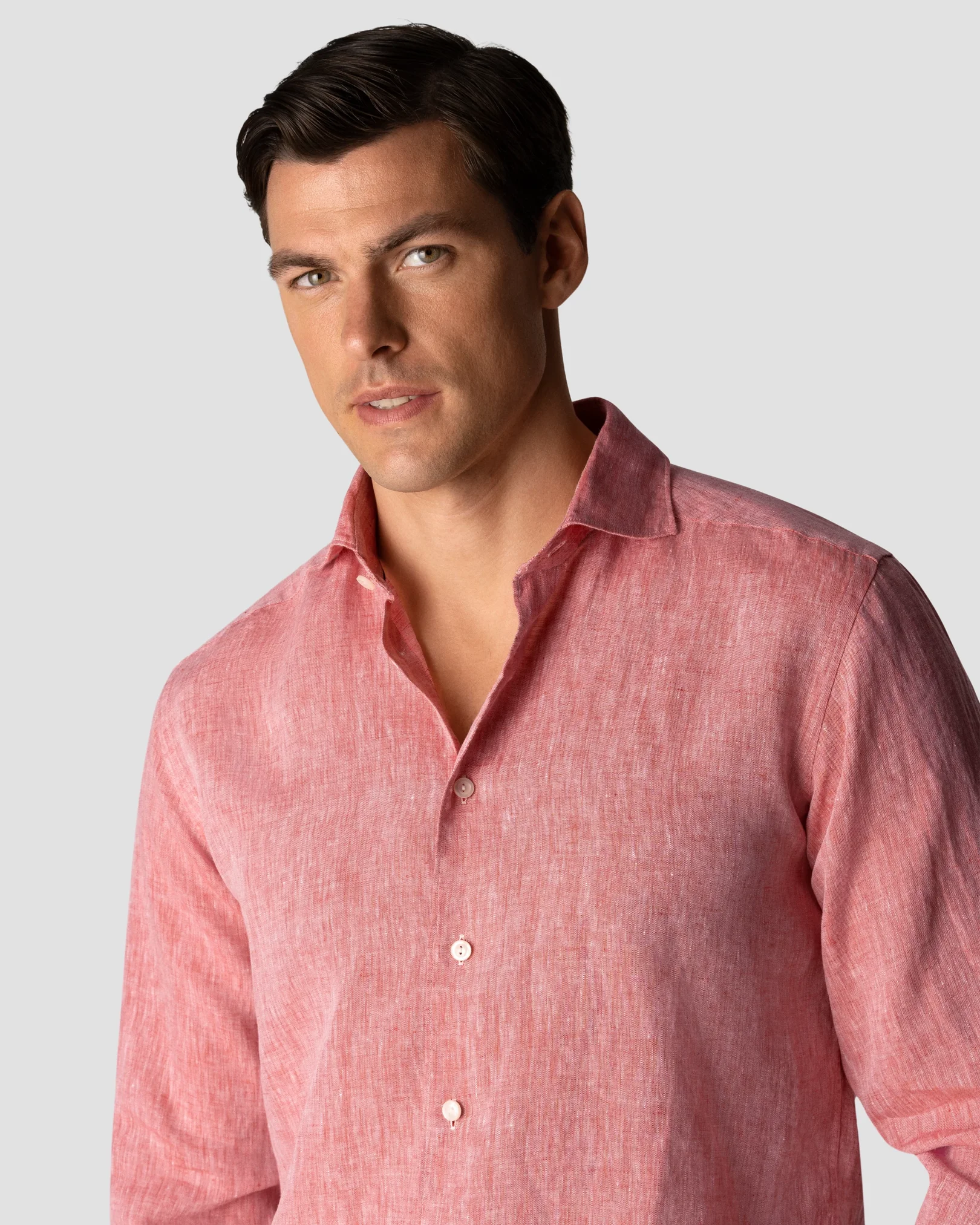 Eton - red linen shirts wide spread