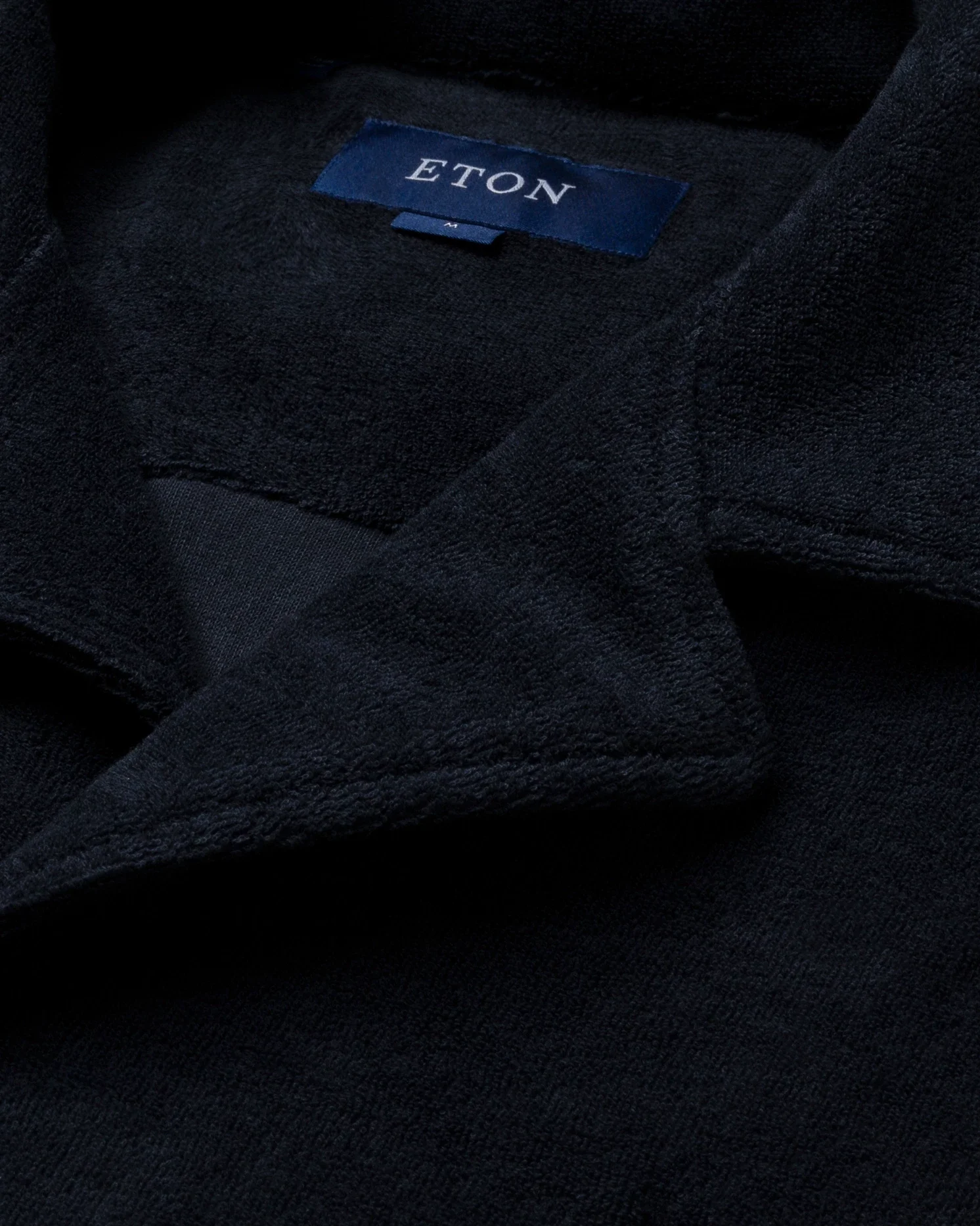 Eton - dark blue jerseyterryfrotte turn down short terry terry