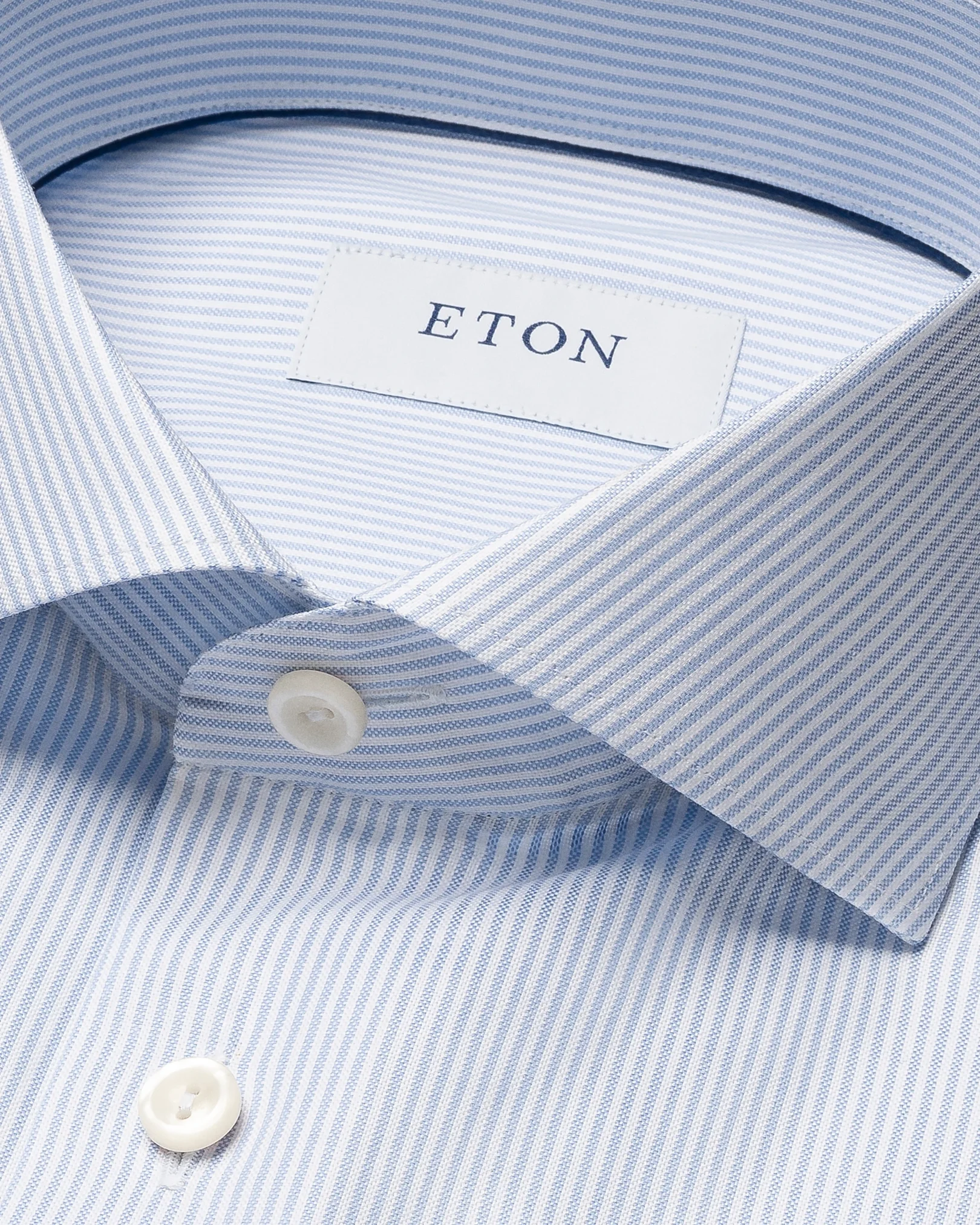 Eton - light blue striped signature oxford shirt
