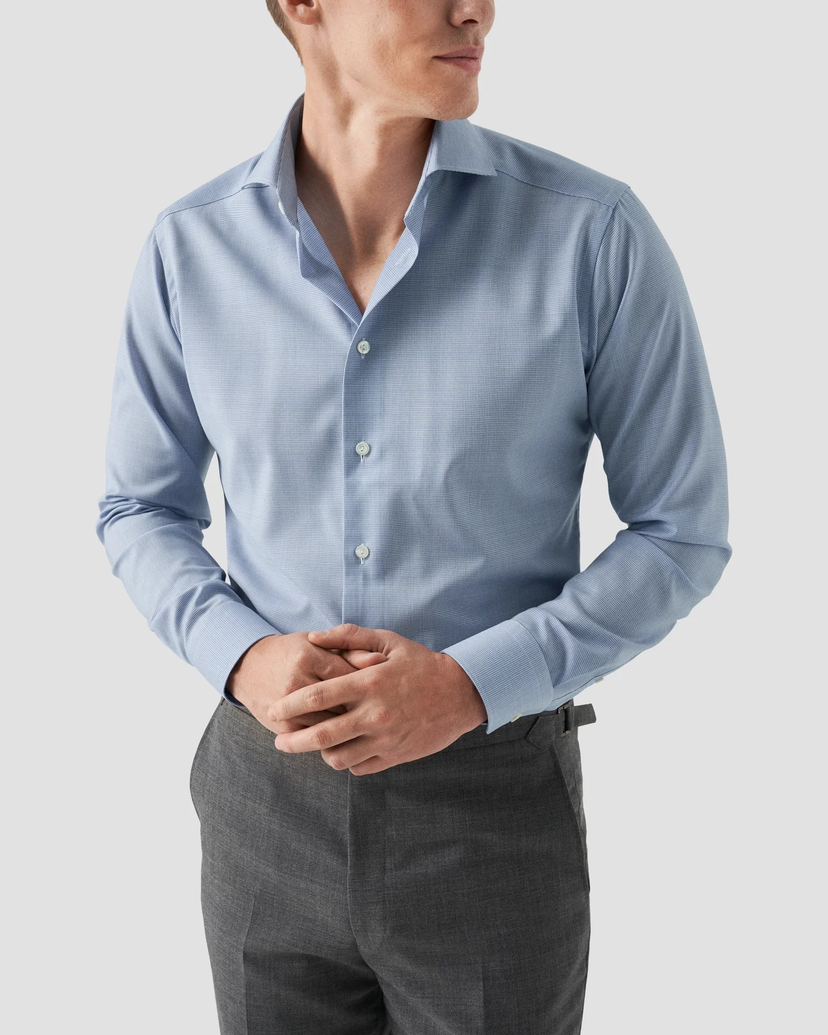 Eton - light blue super merino shirt