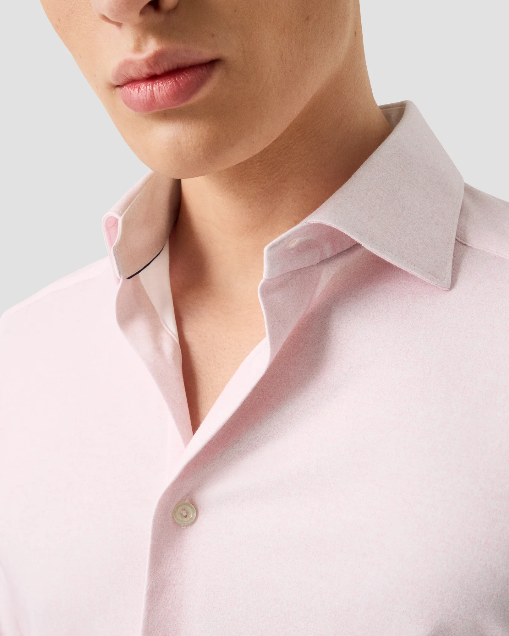 Eton - pink solid cotton four way stretch shirt