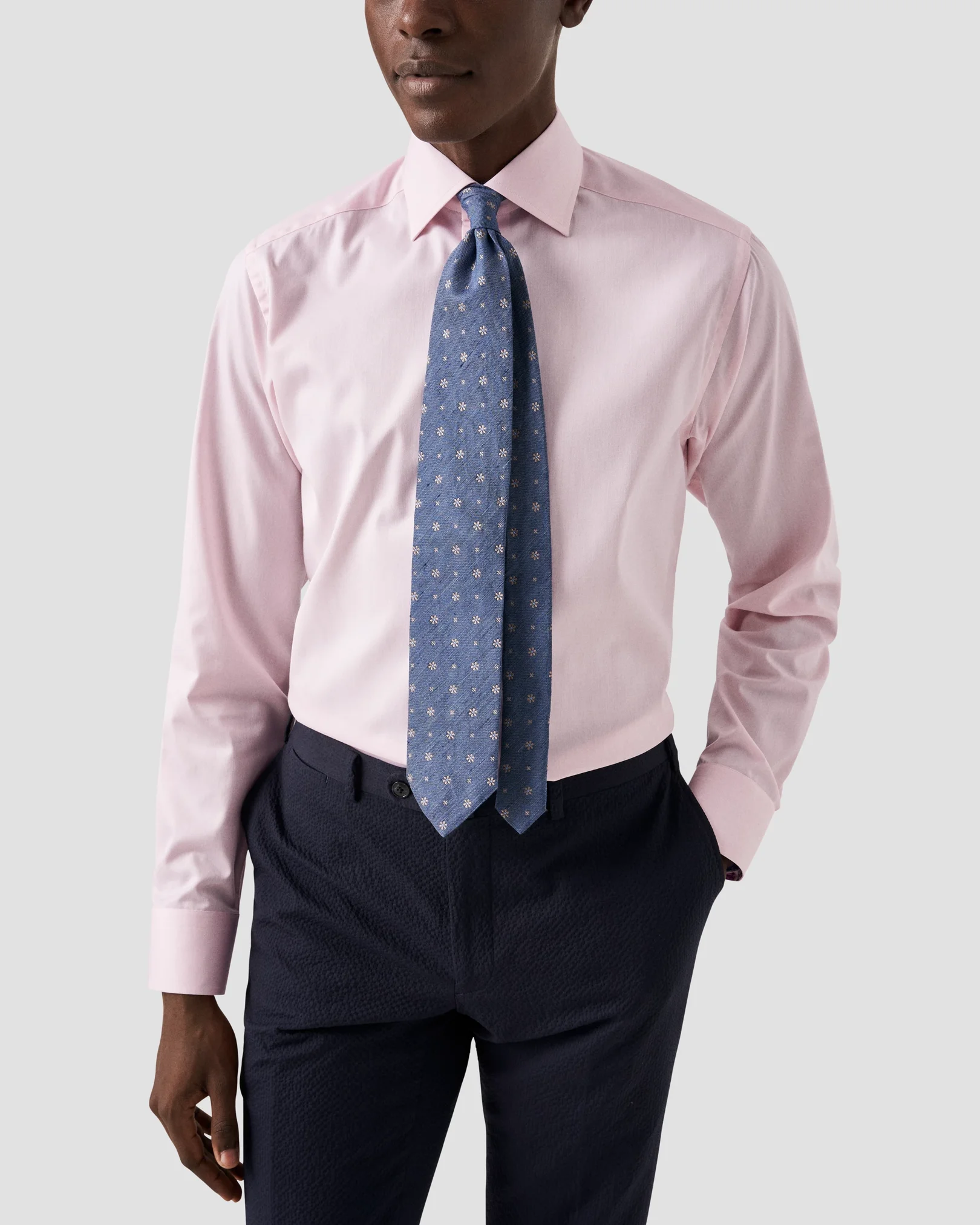 Eton - pink floral detail shirt