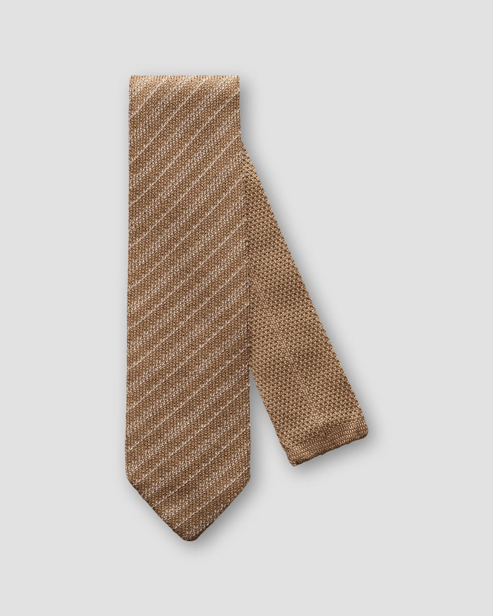 Eton - beige knitted stripes tie