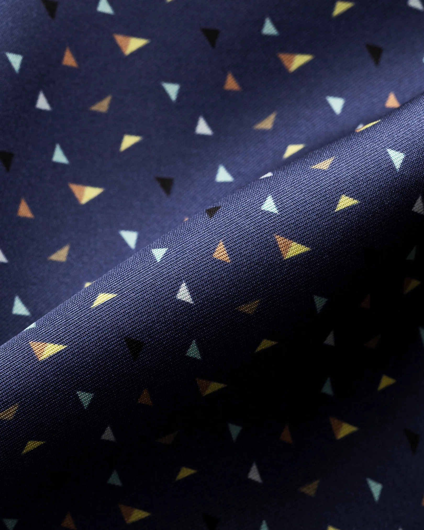 Eton - navy blue silk twill geometric print
