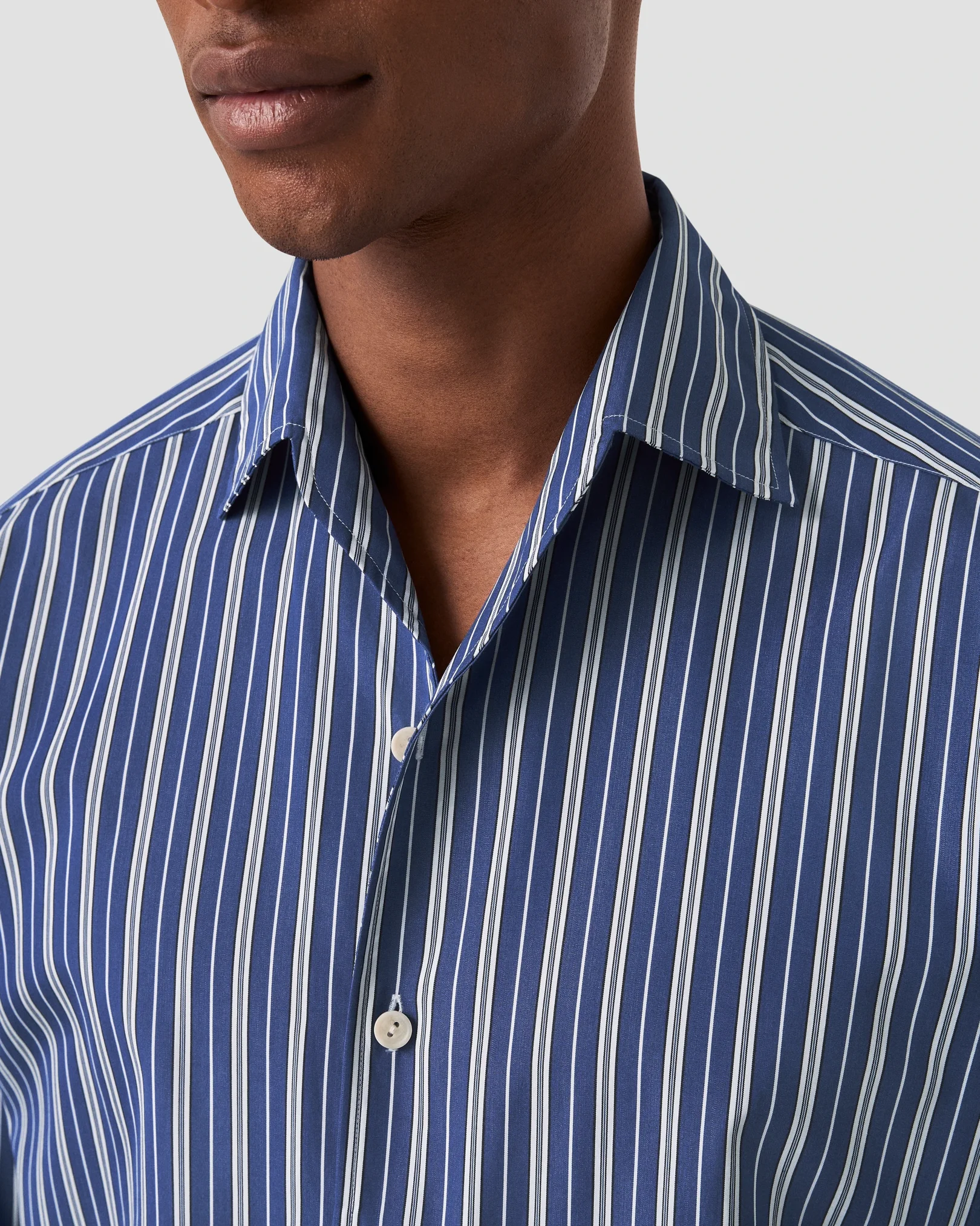 Eton - striped one piece collar shirt