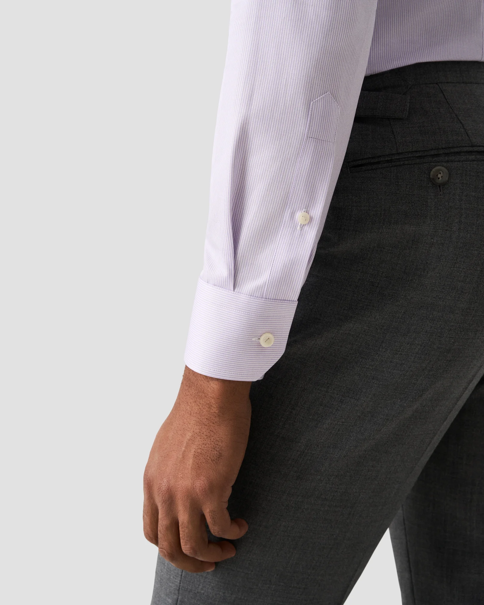 Eton - light purple fine stripe signature twill shirt