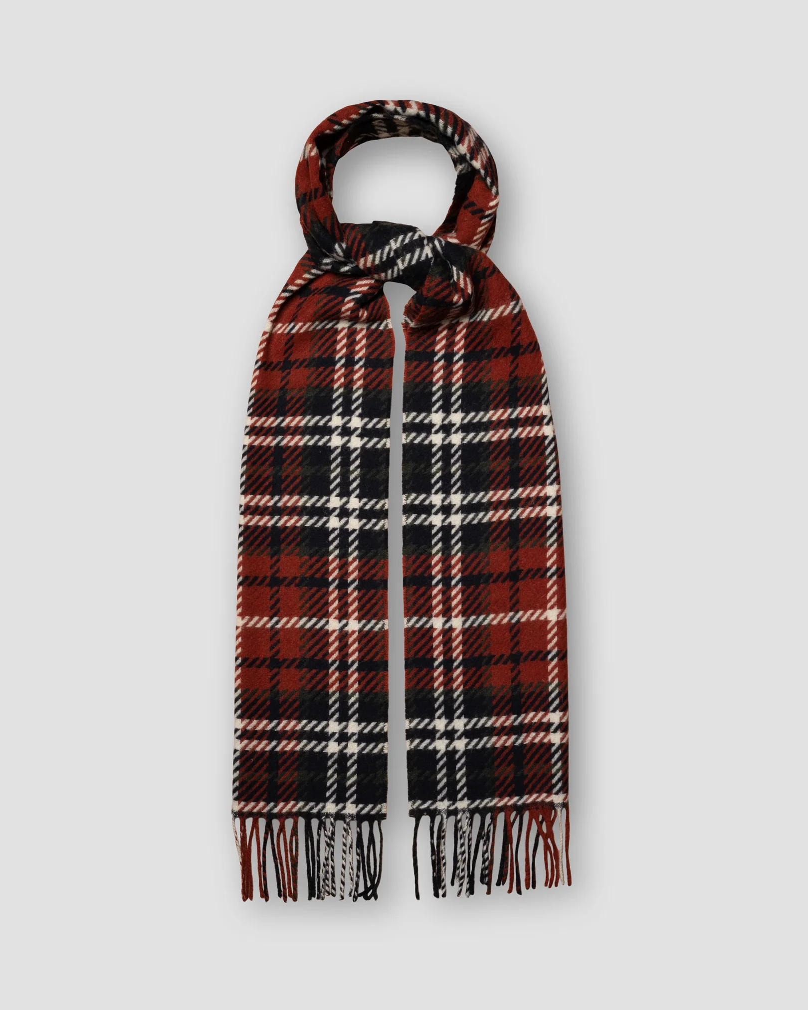 Eton - Red Checked Wool Scarf