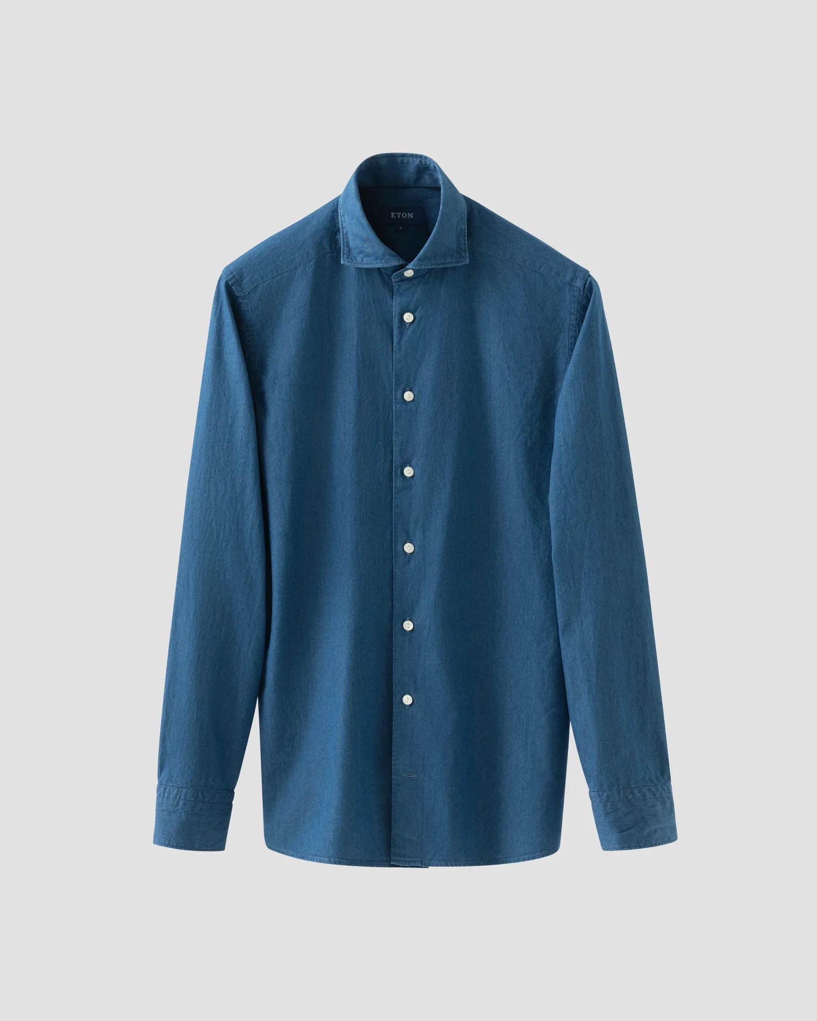 Eton - Mittelblaues Denimhemd