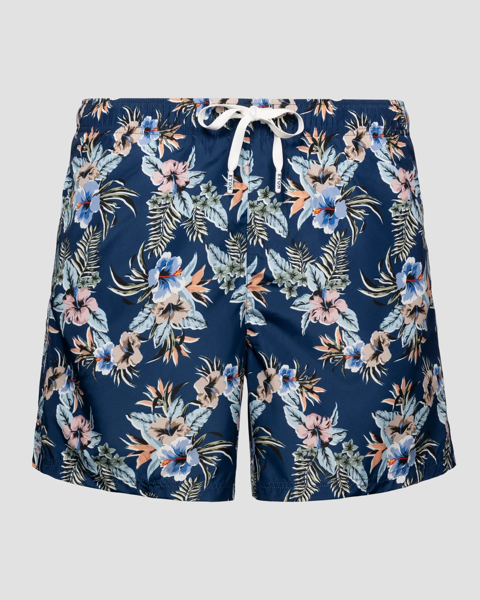 Eton - Navy Floral Print Swim Shorts