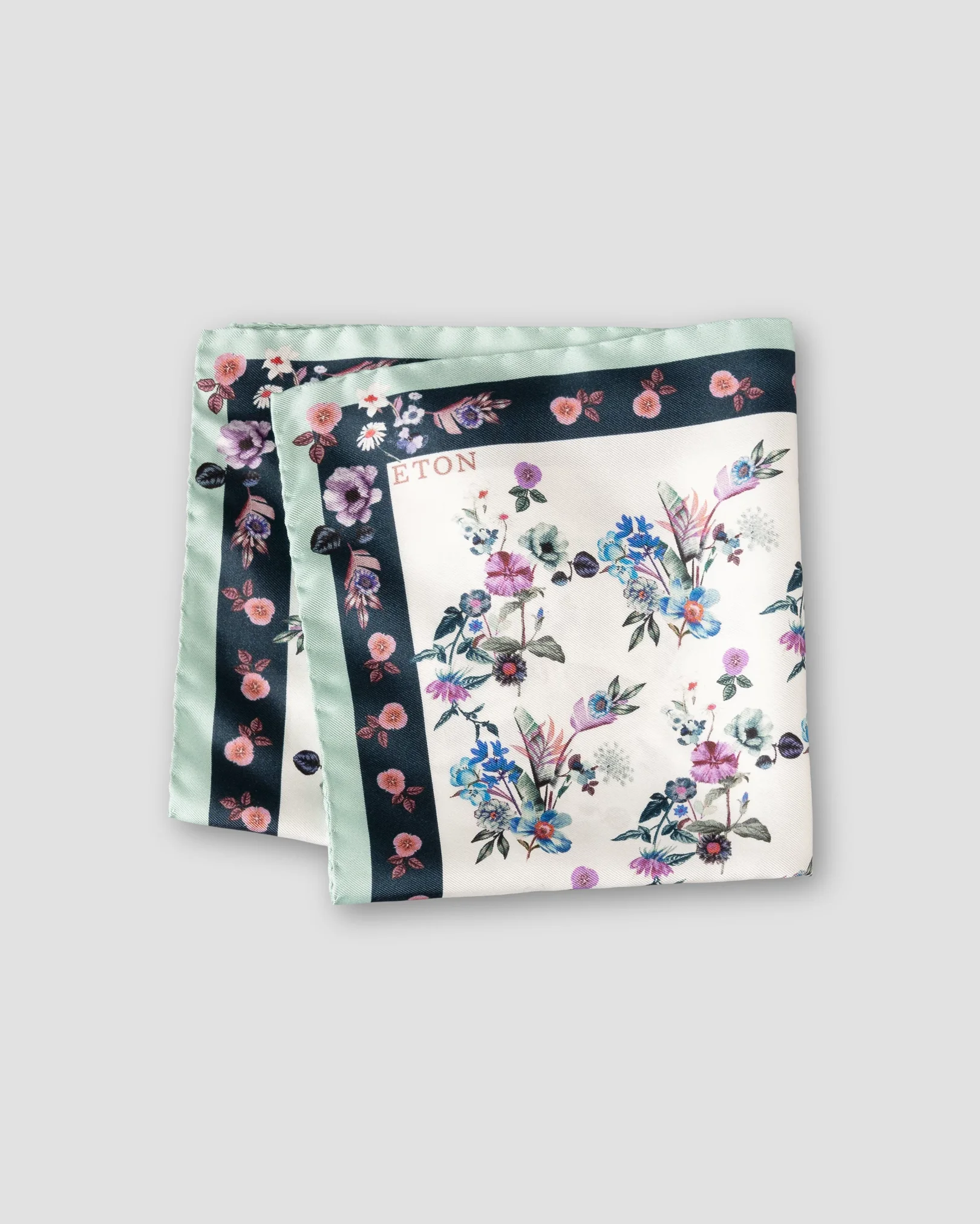 Eton - white floral pocket square