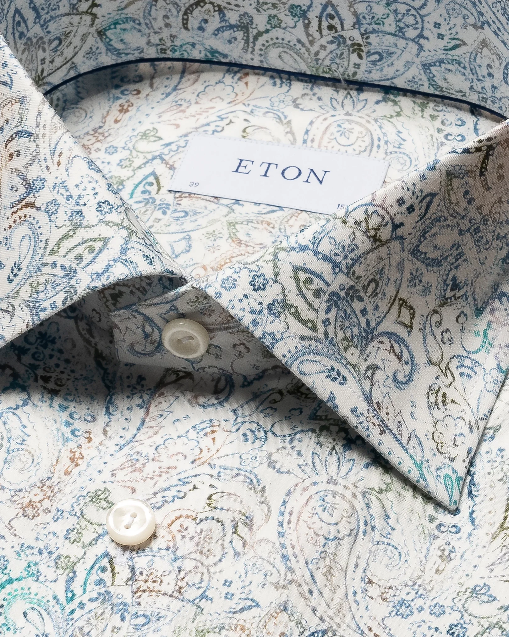 Eton - light green paisley lyocell shirt
