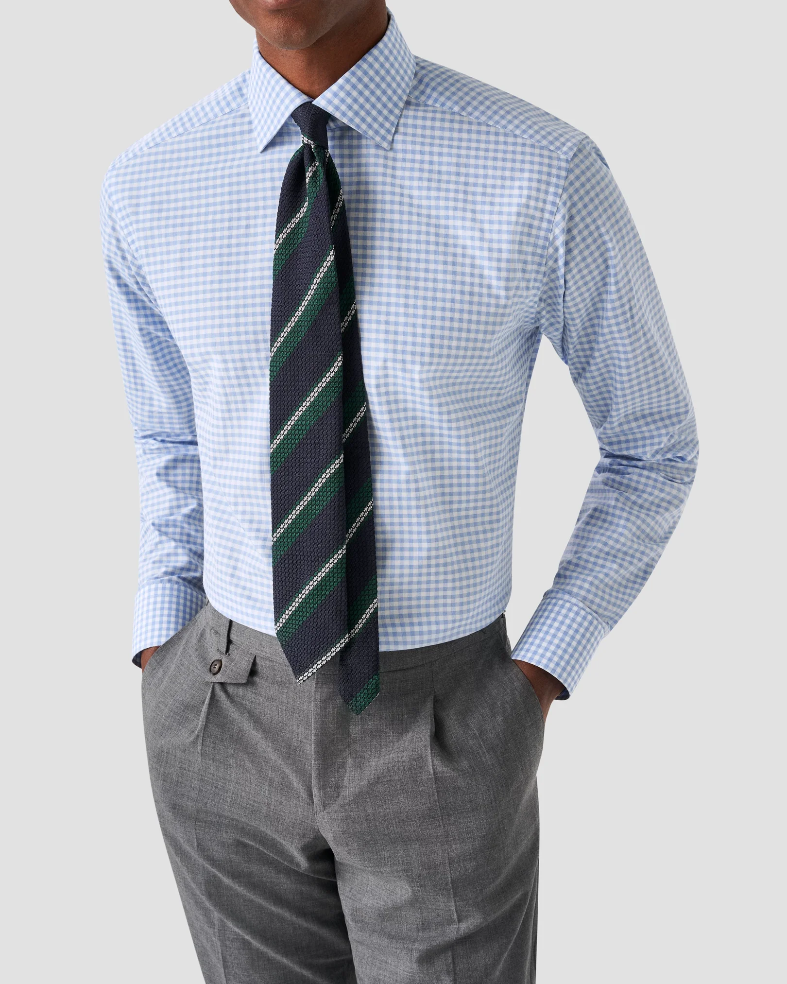 Eton - checked elevated pique