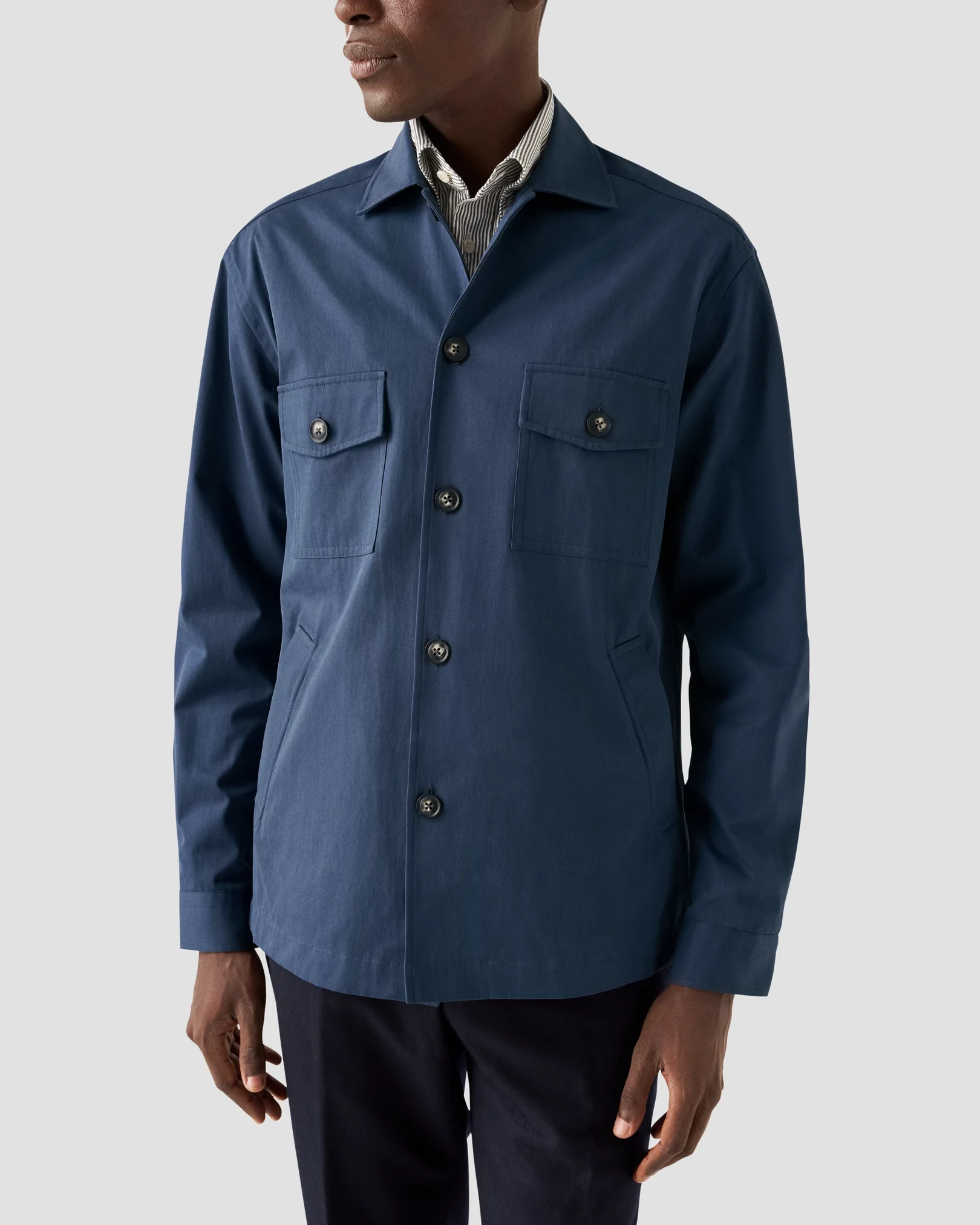 Eton - dark blue turndown overshirt