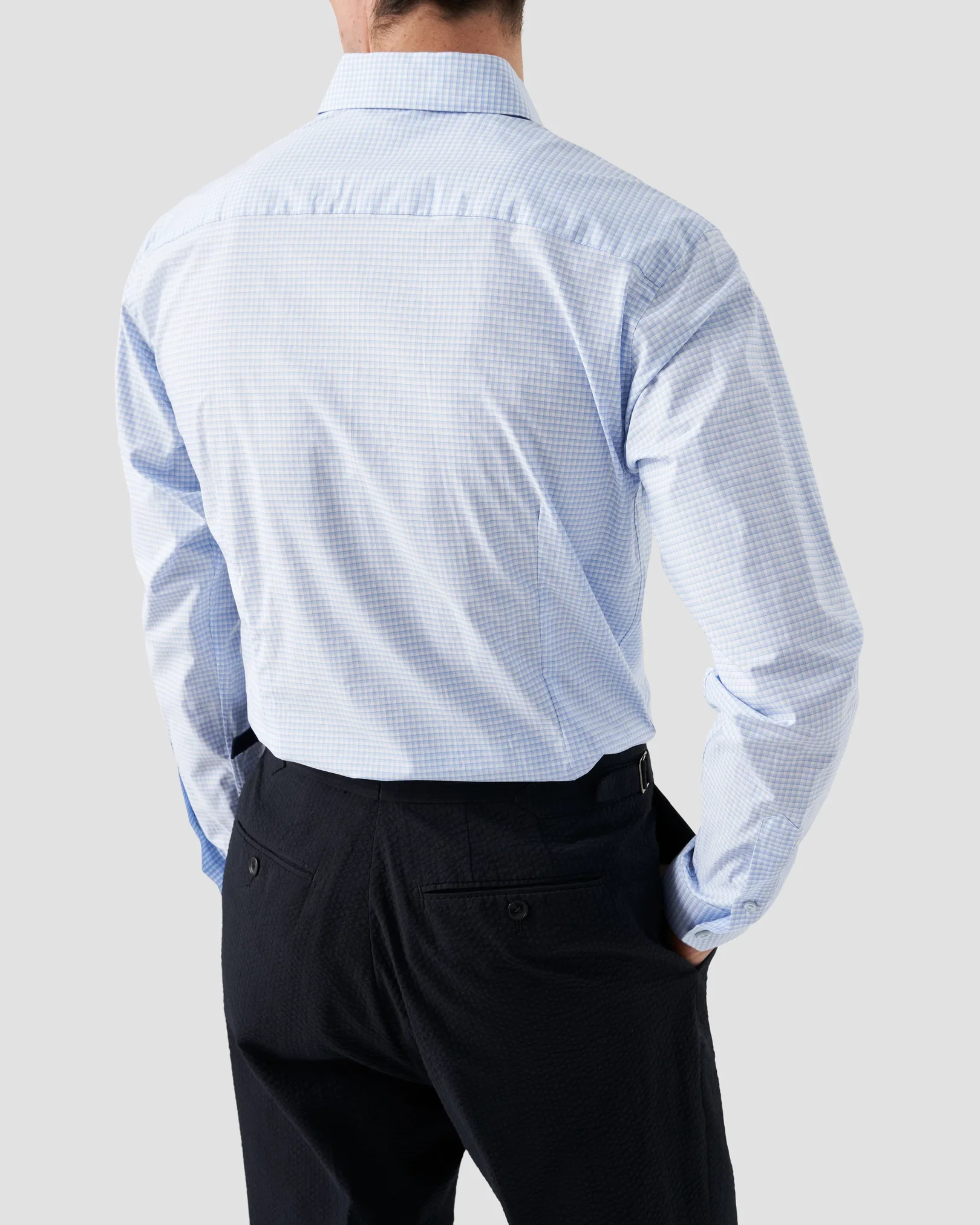 Eton - elevated checked poplin shirt